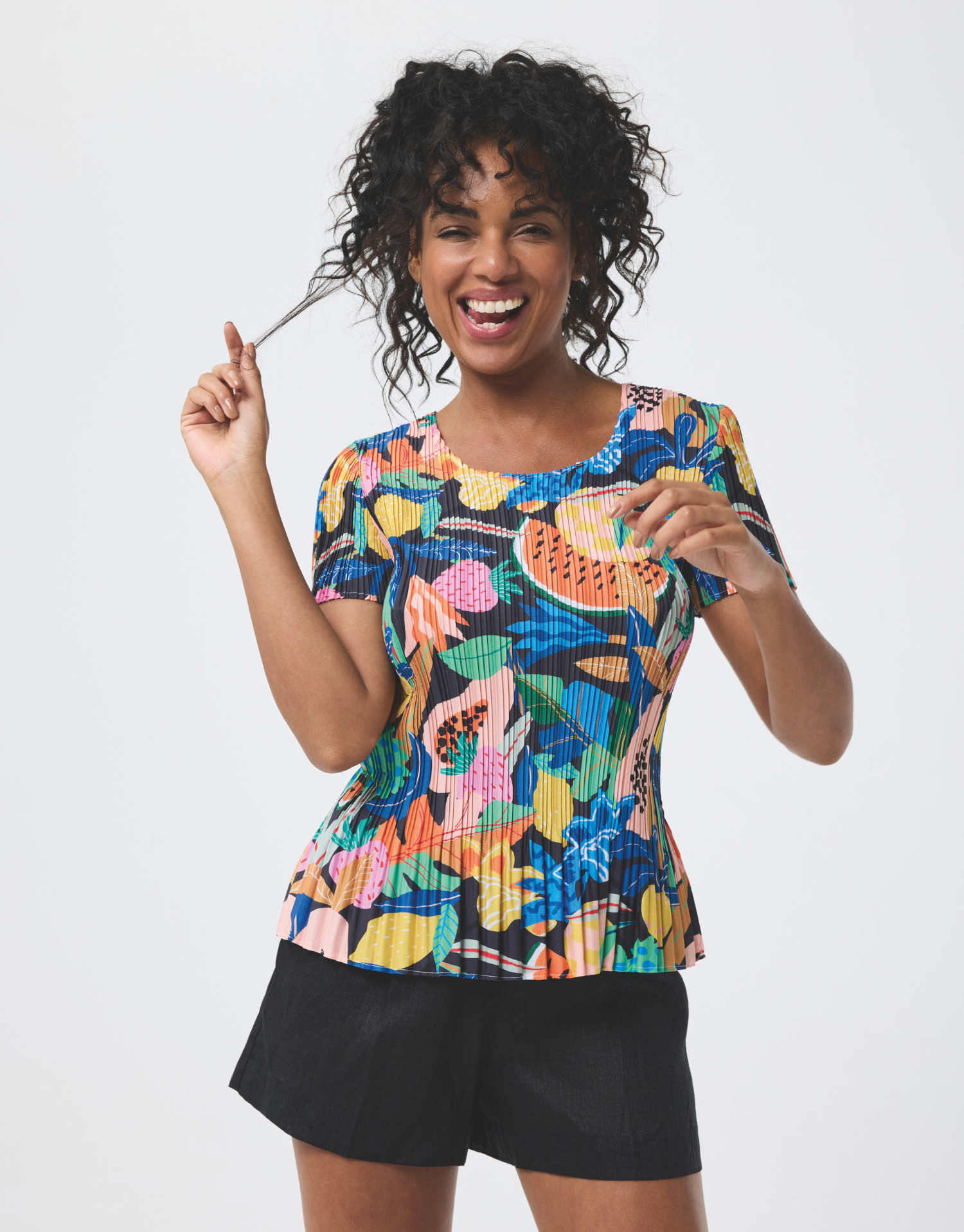 pleated colored T-shirt