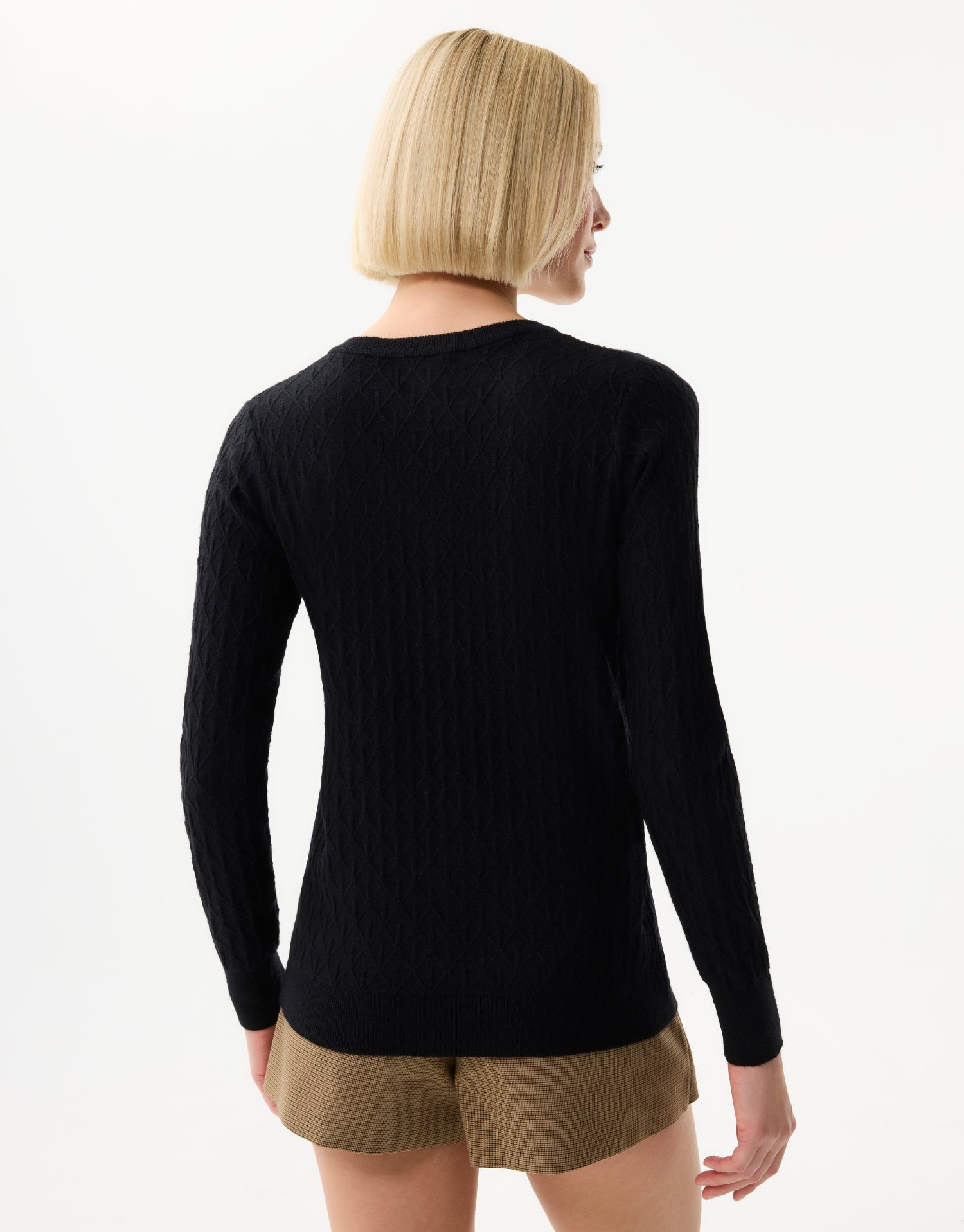 Openwork V-neck top