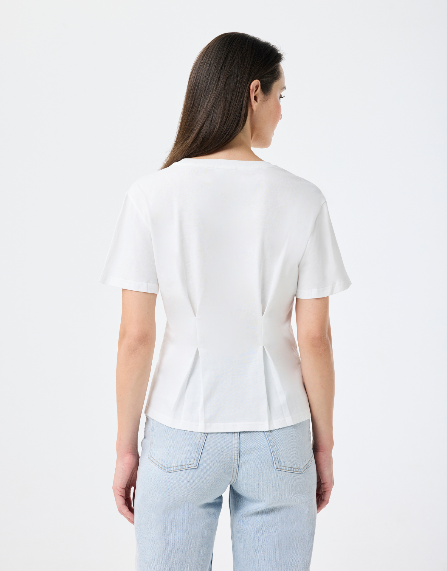 Laced cotton T-shirt