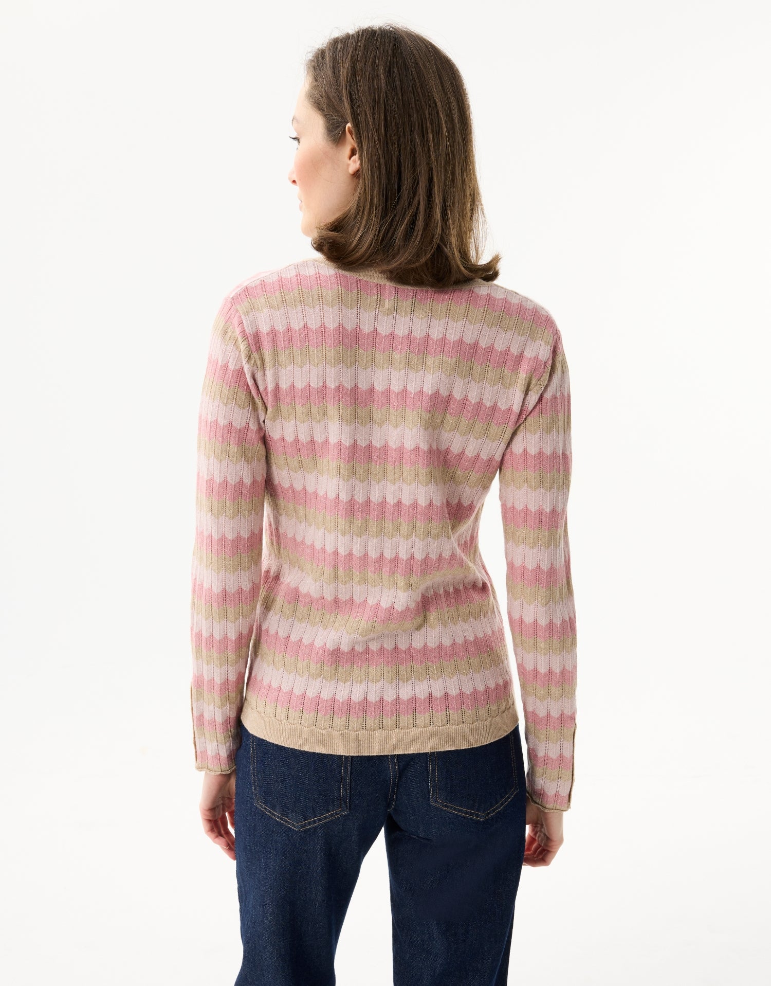 V-neck striped sweater