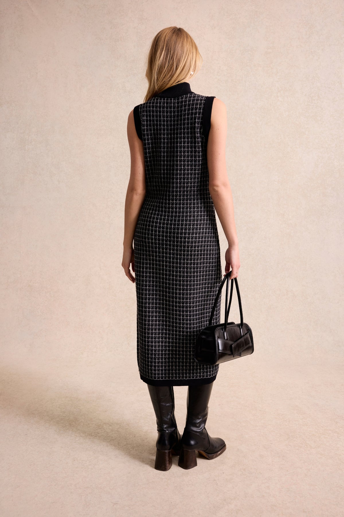 Robe midi à carreaux