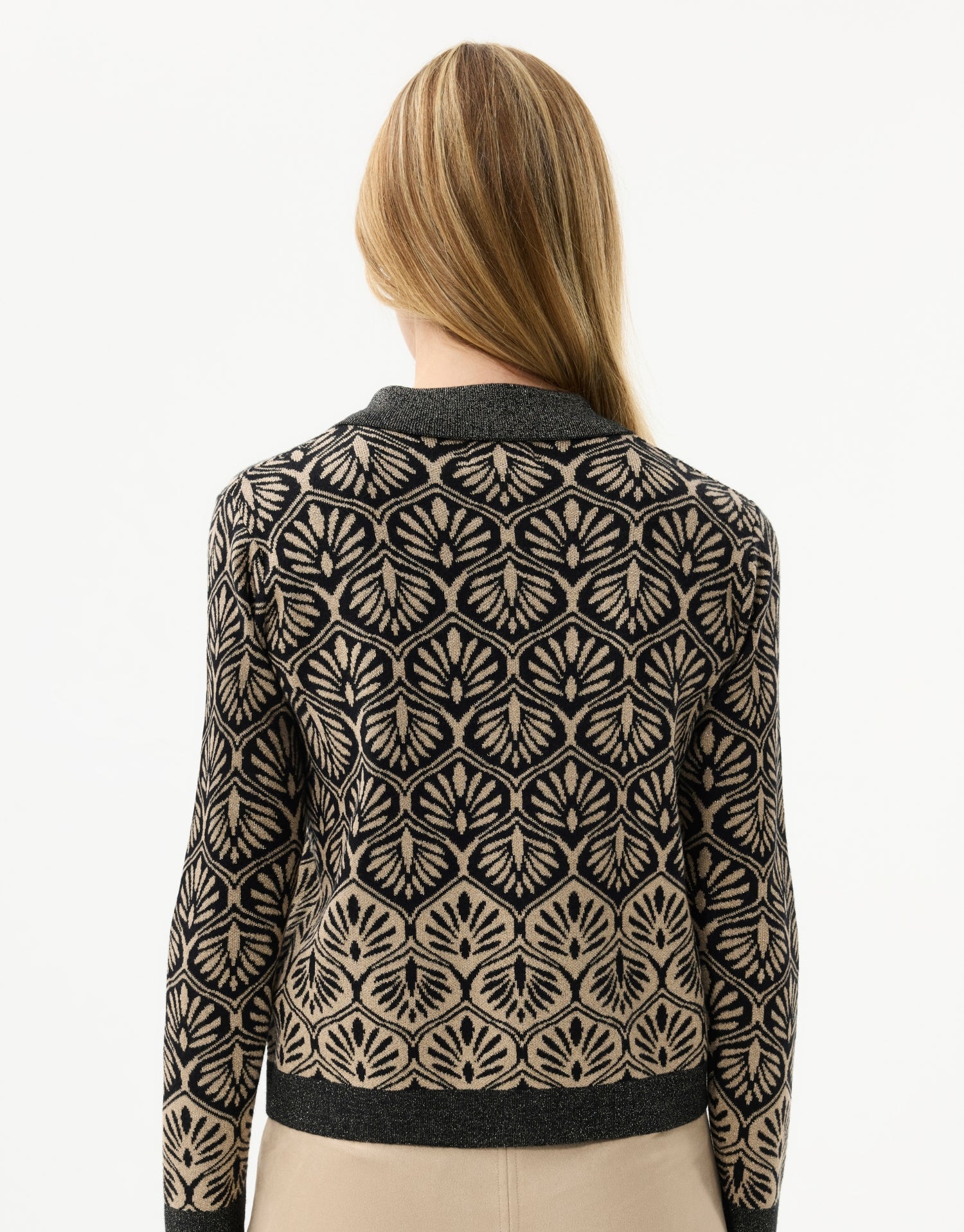 Jacquard cardigan met grafische patronen
