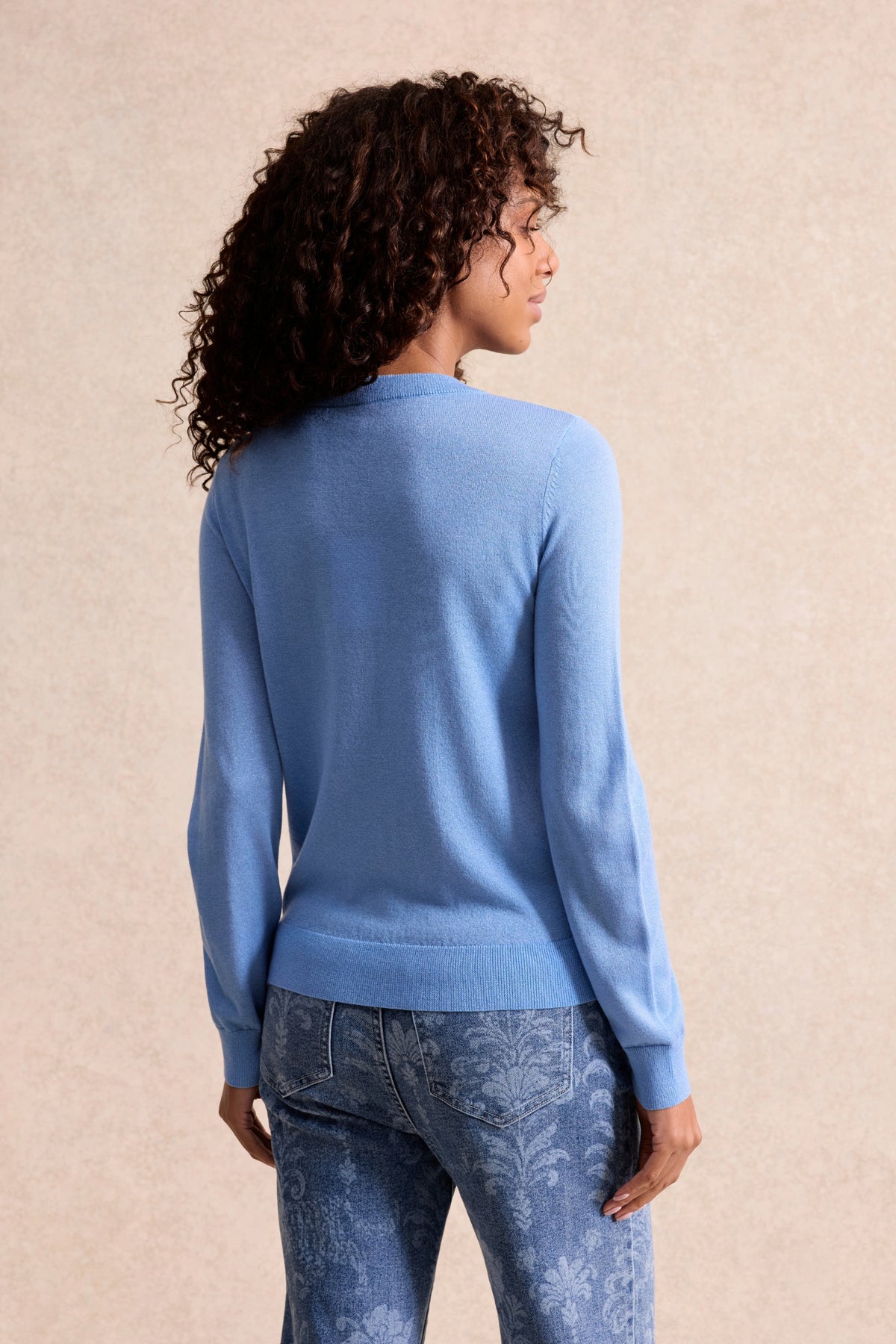 Pull femme en laine bleu