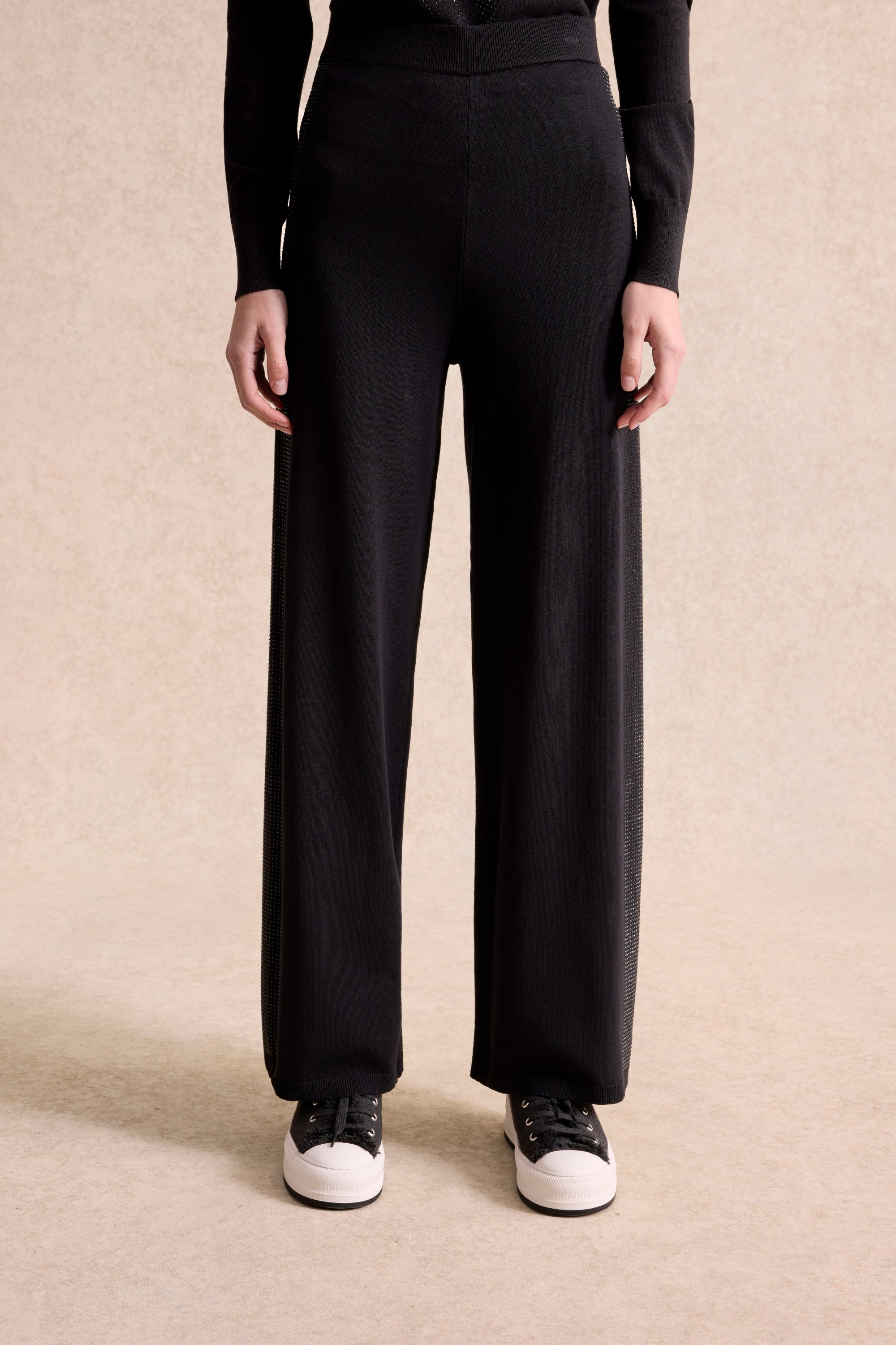 Pantalon large à strass