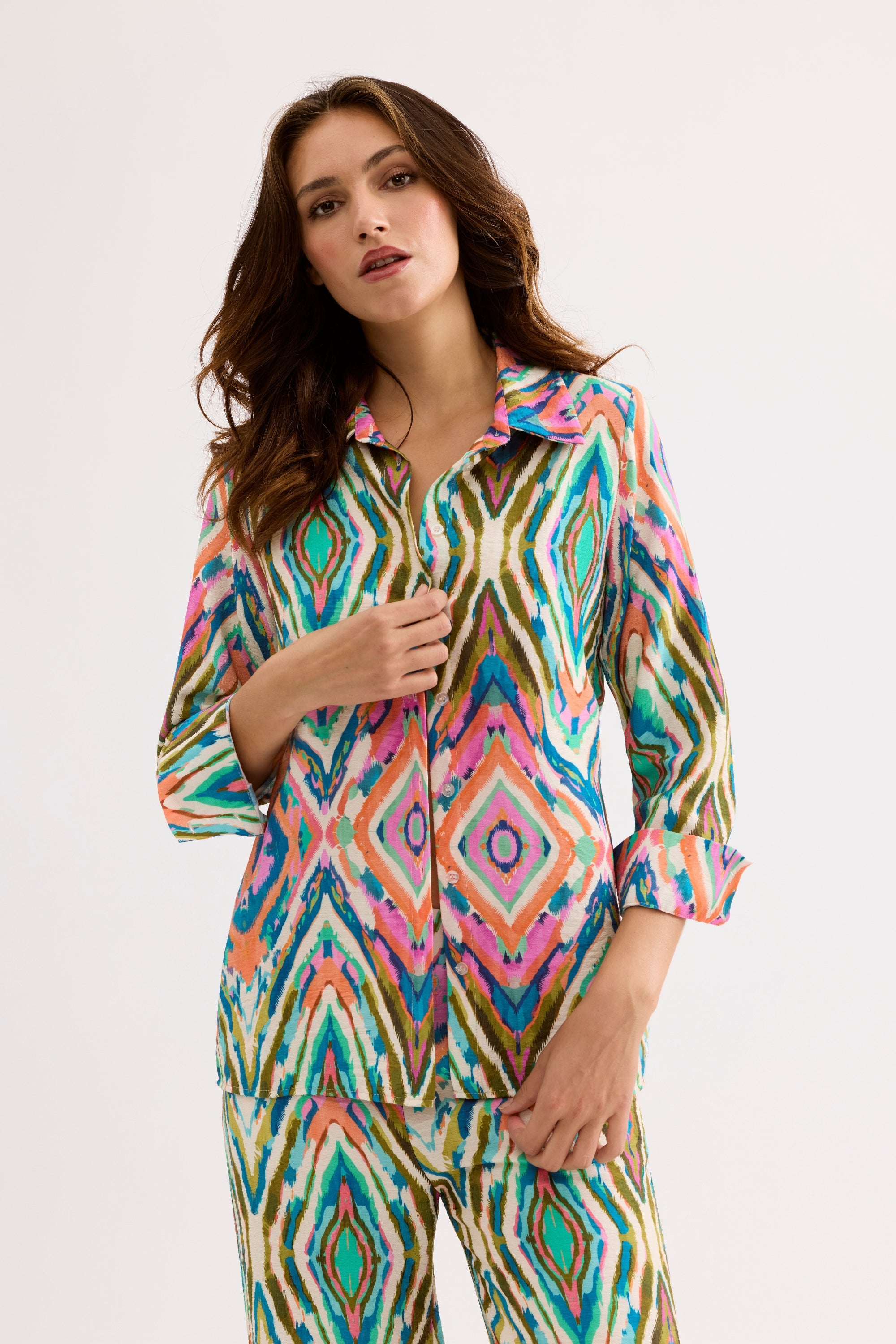 Chemise imprimé graphique multicolore