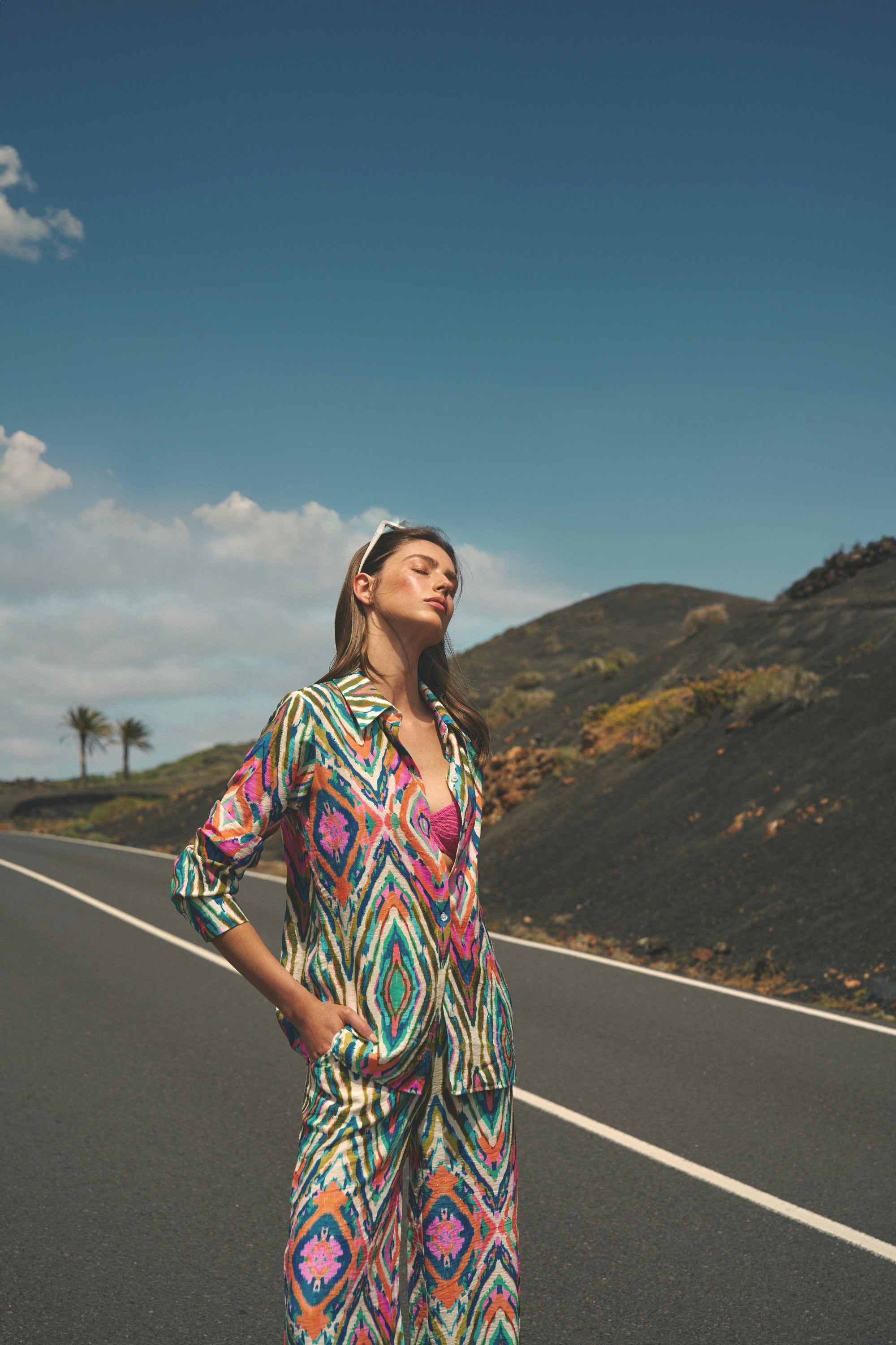 Chemise imprimé graphique multicolore