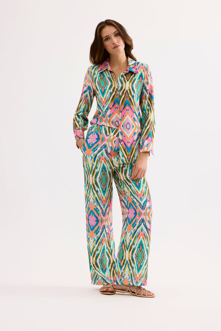 Pantalon fluide imprimé coupe large