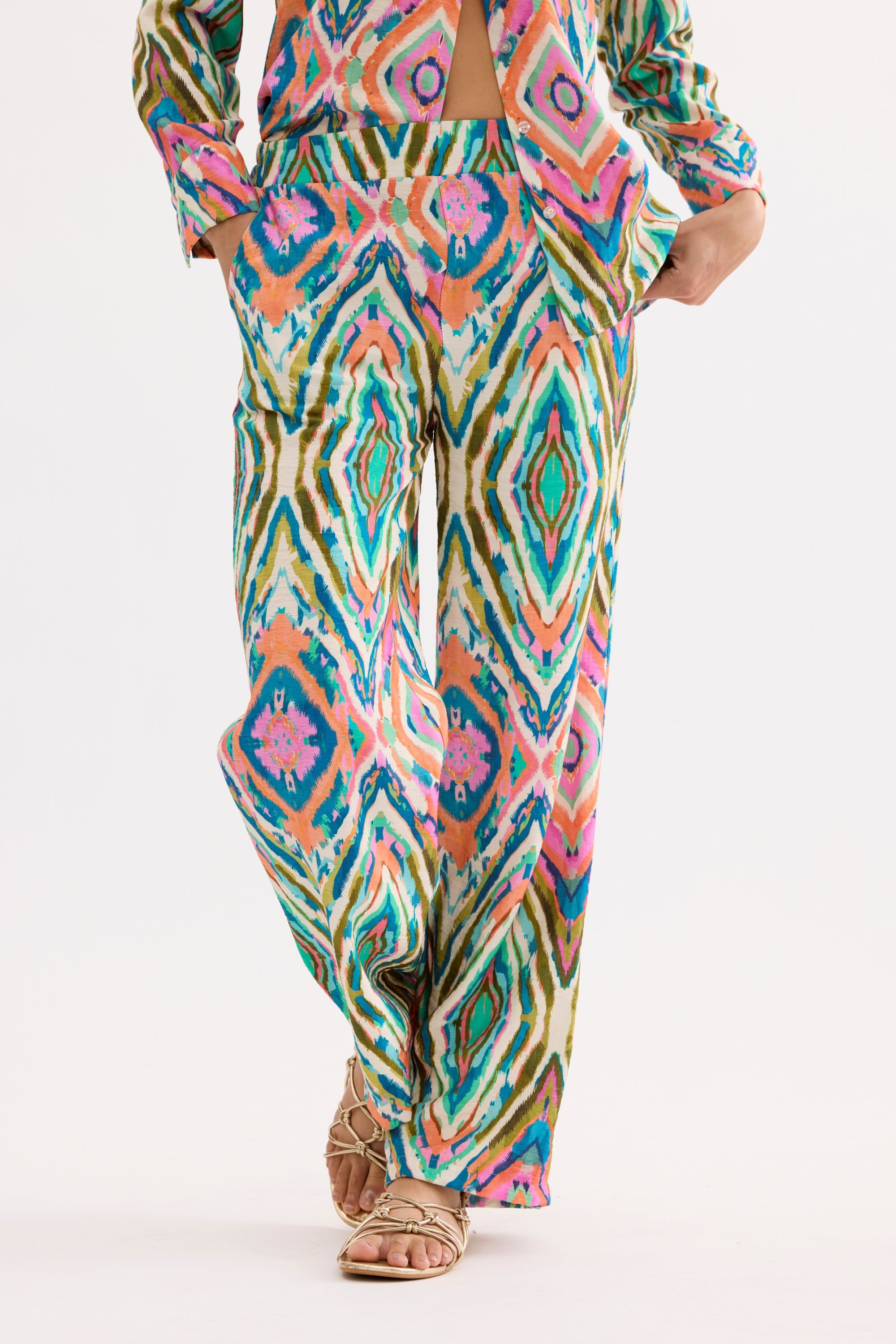 Pantalon fluide imprimé coupe large