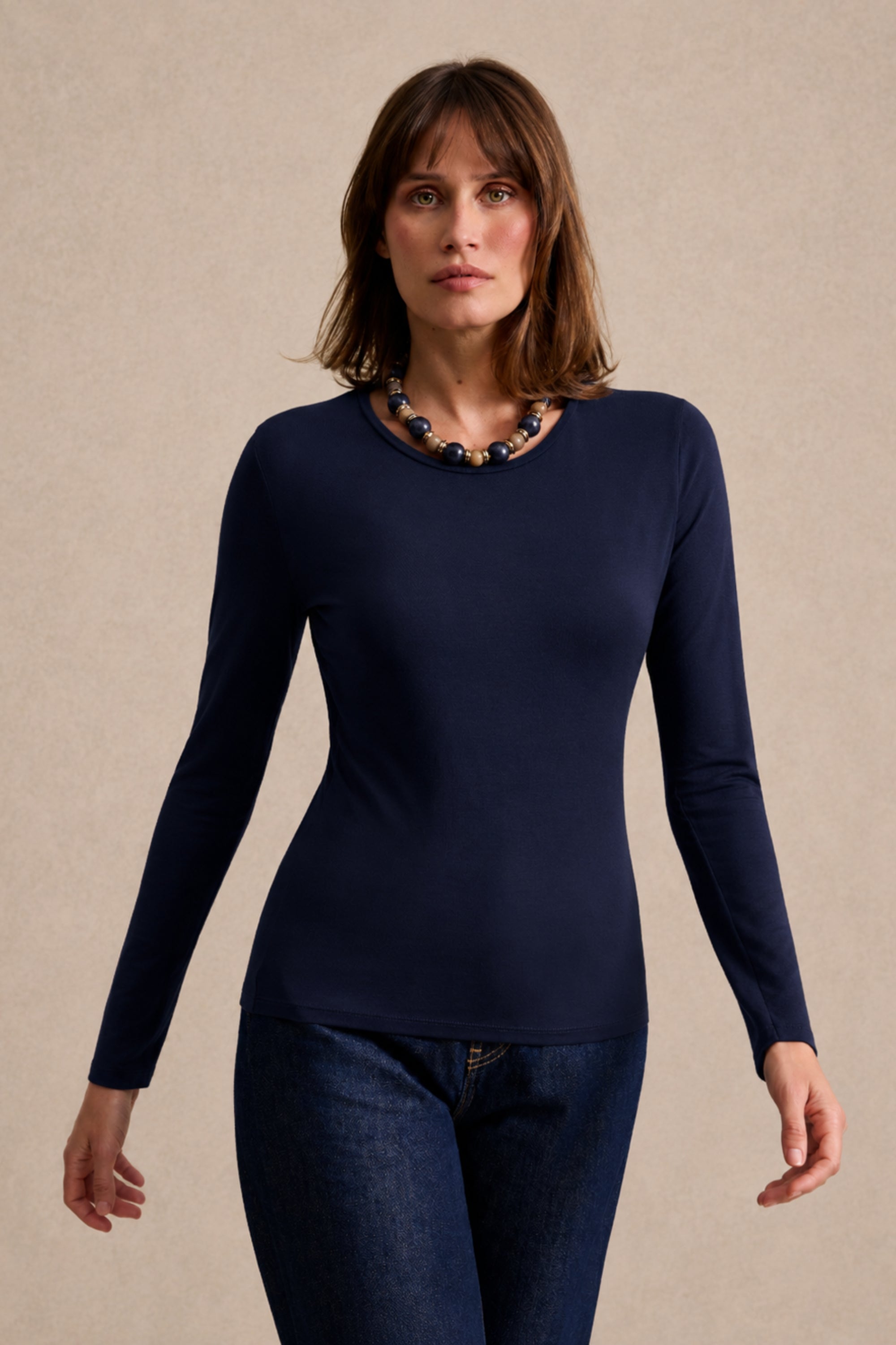 Top seconde peau manches longues bleu marine