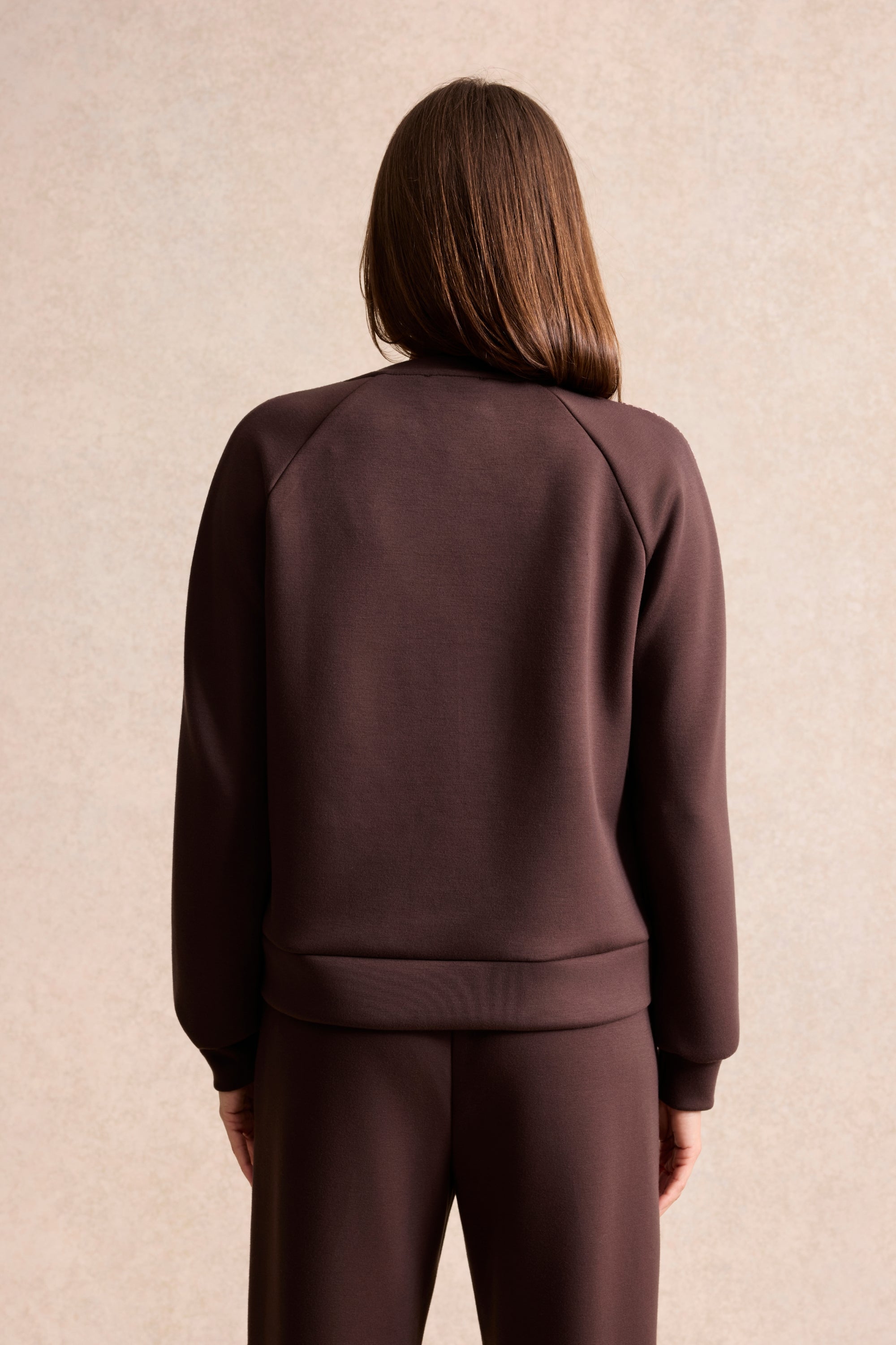 Sweatshirt marron détails brillants