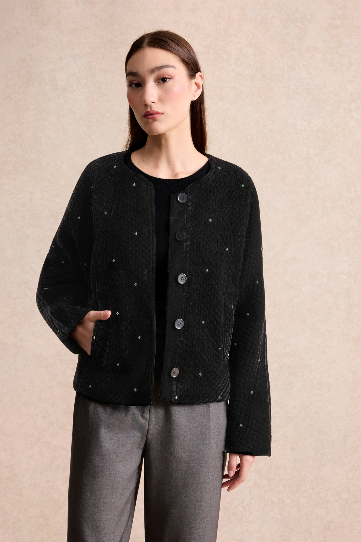 Veste matelassée à petits motifs
