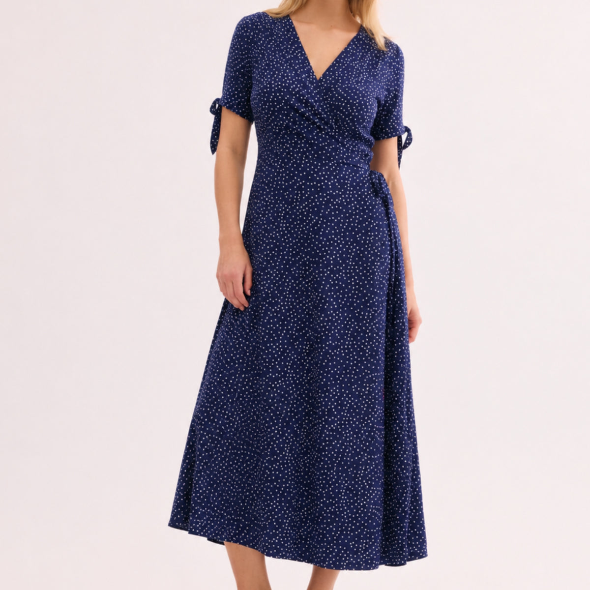 polkadot formal dress Women's Polka Dot Wrap STYLE:A08257001 Yousef Aljasmi Long Sleeve kids-girl