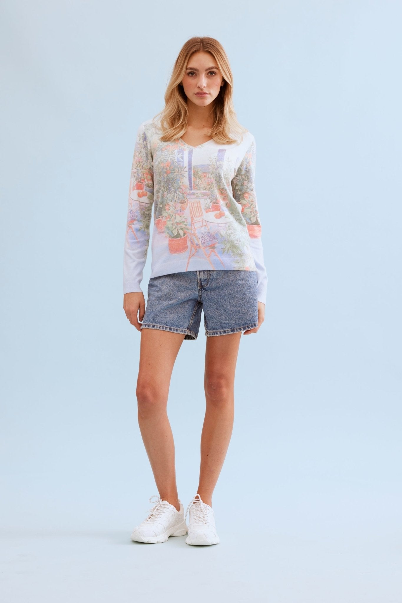 Pull imprimé paysage artistique