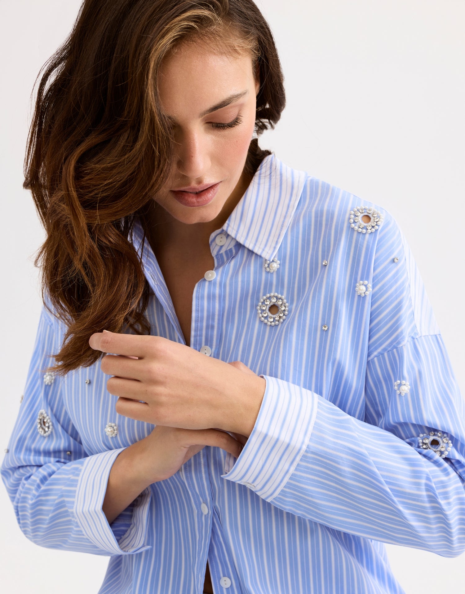 Chemise rayée bleue