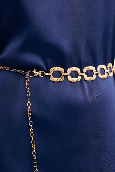 Ceinture dorée à maillons texturés
