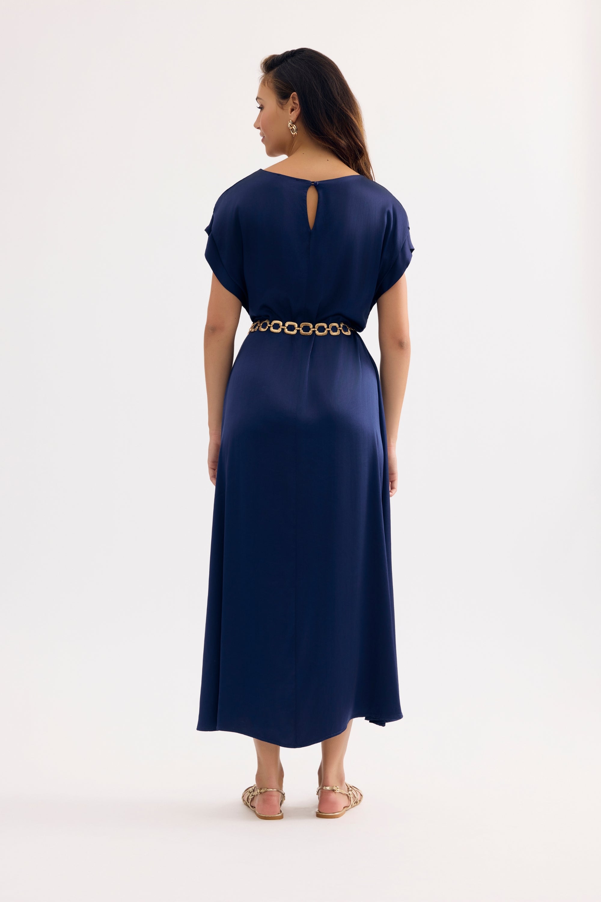 Ceinture dorée à maillons texturés