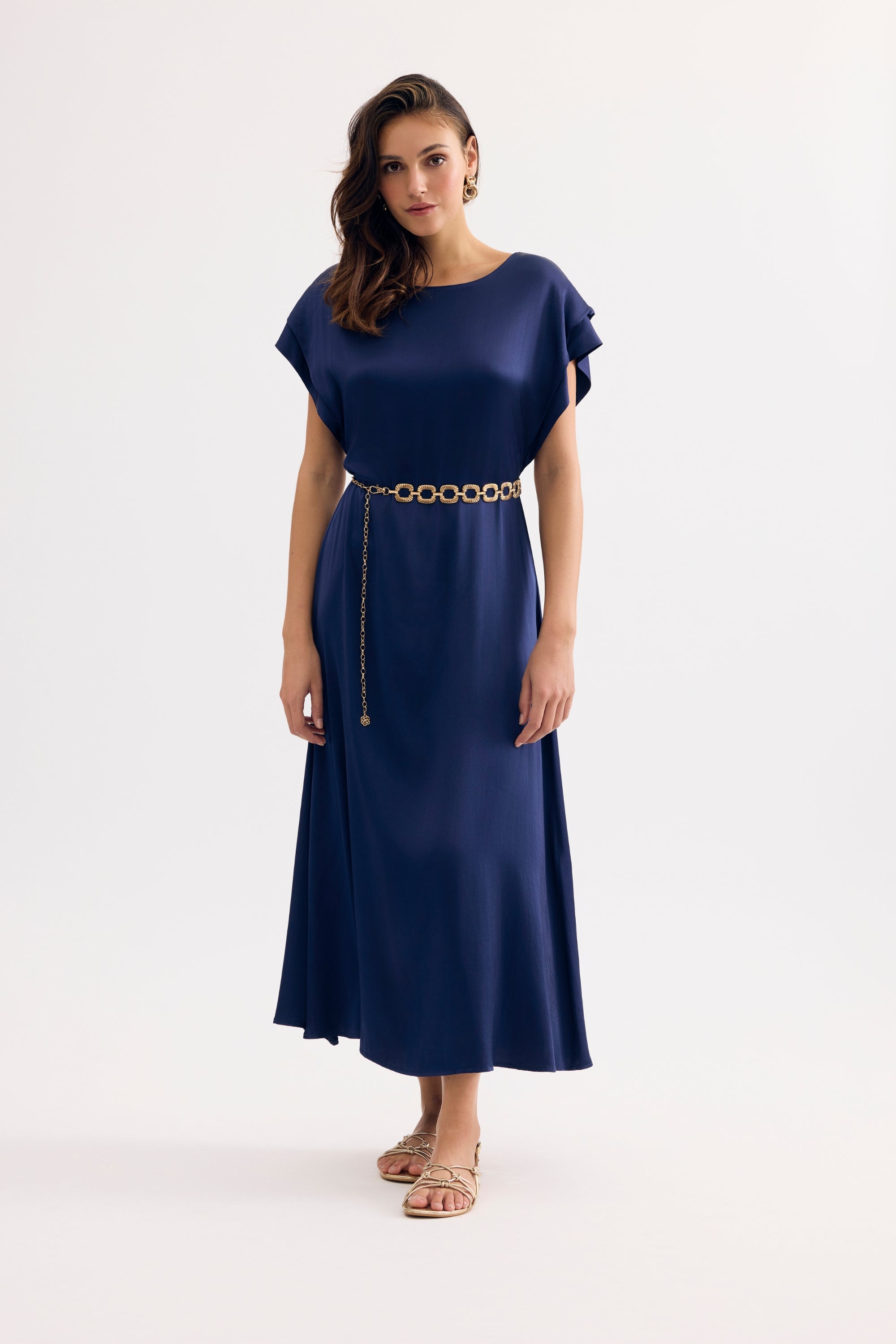 Ceinture dorée à maillons texturés