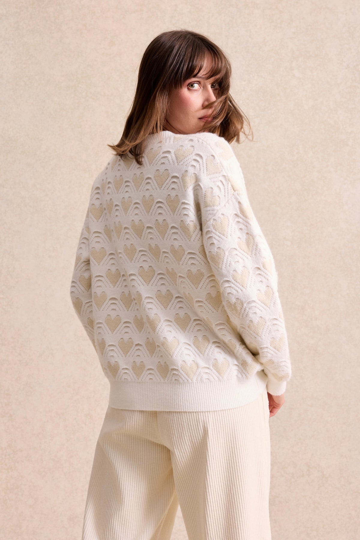 Cardigan à motifs cœur