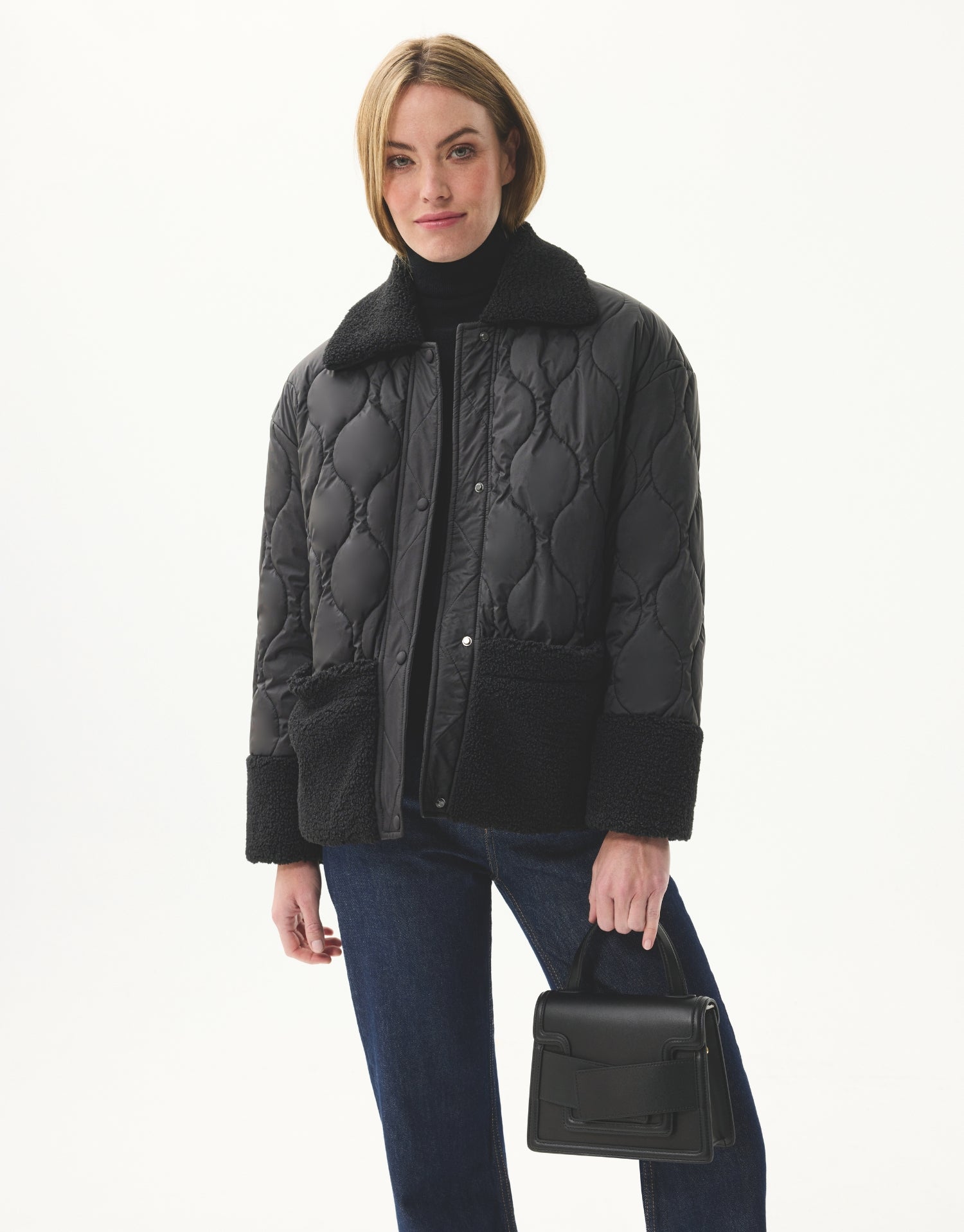 Steppjacke mit Plüschkragen