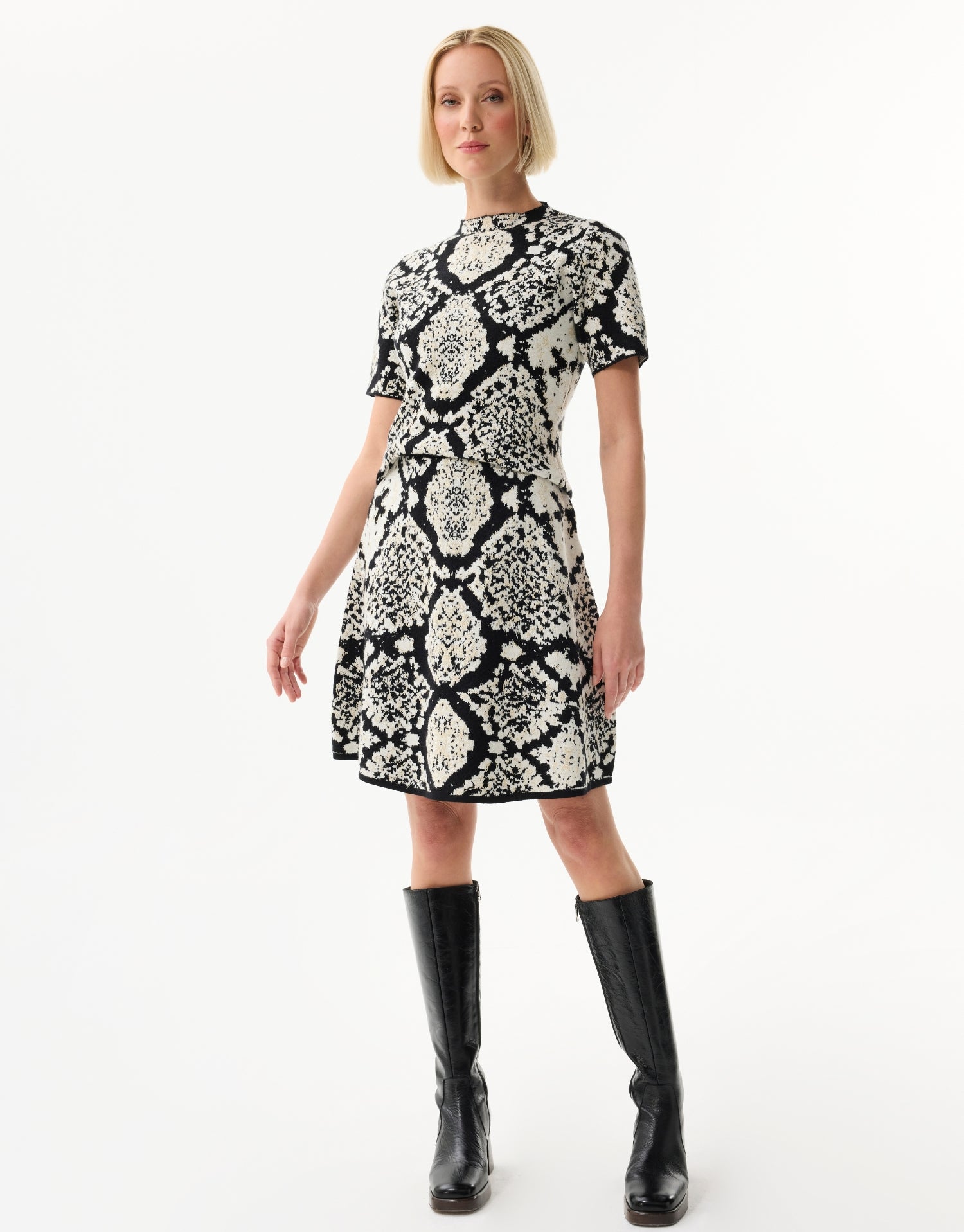 Top à motif graphique texturé