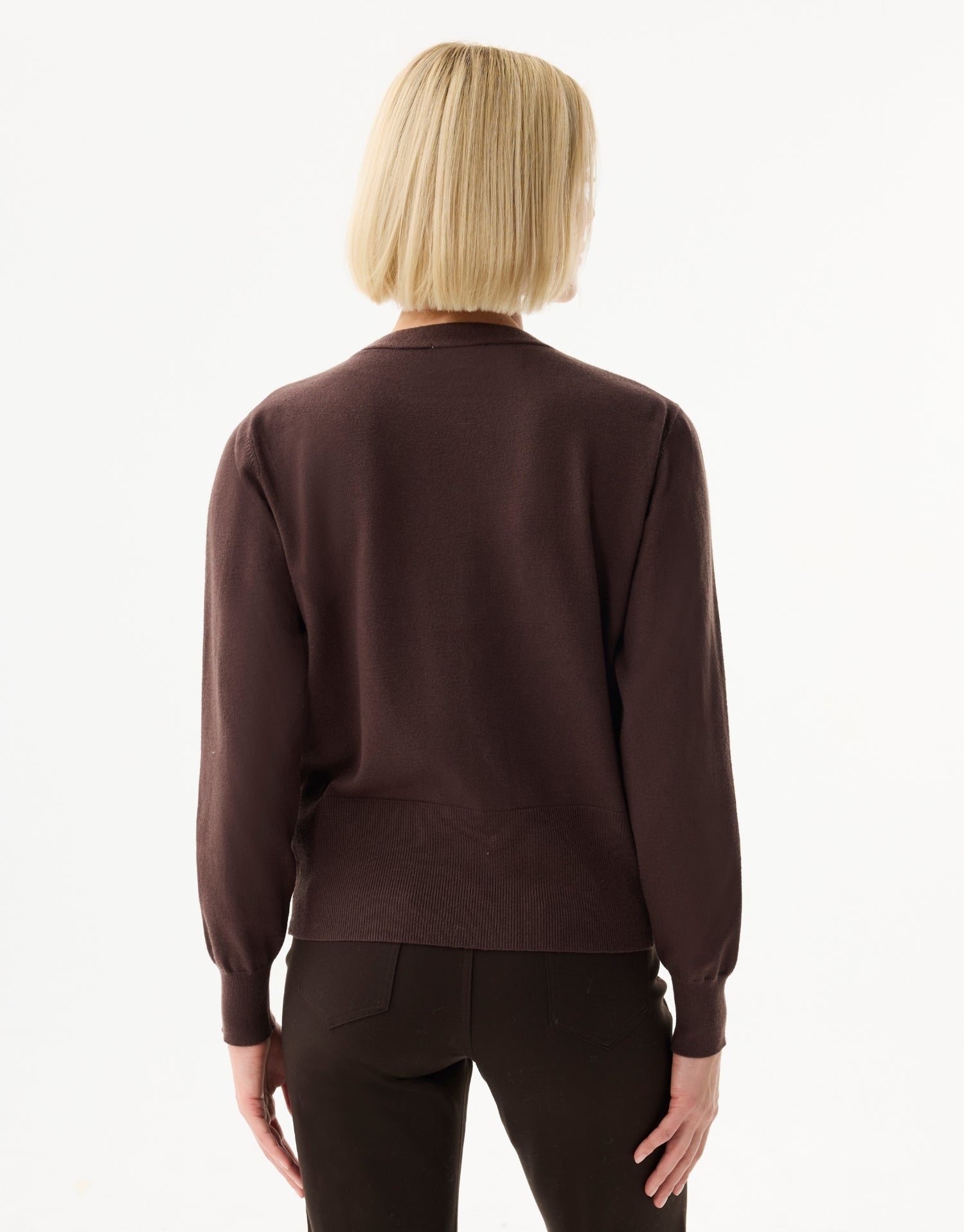 Cardigan chocolat bord lurex