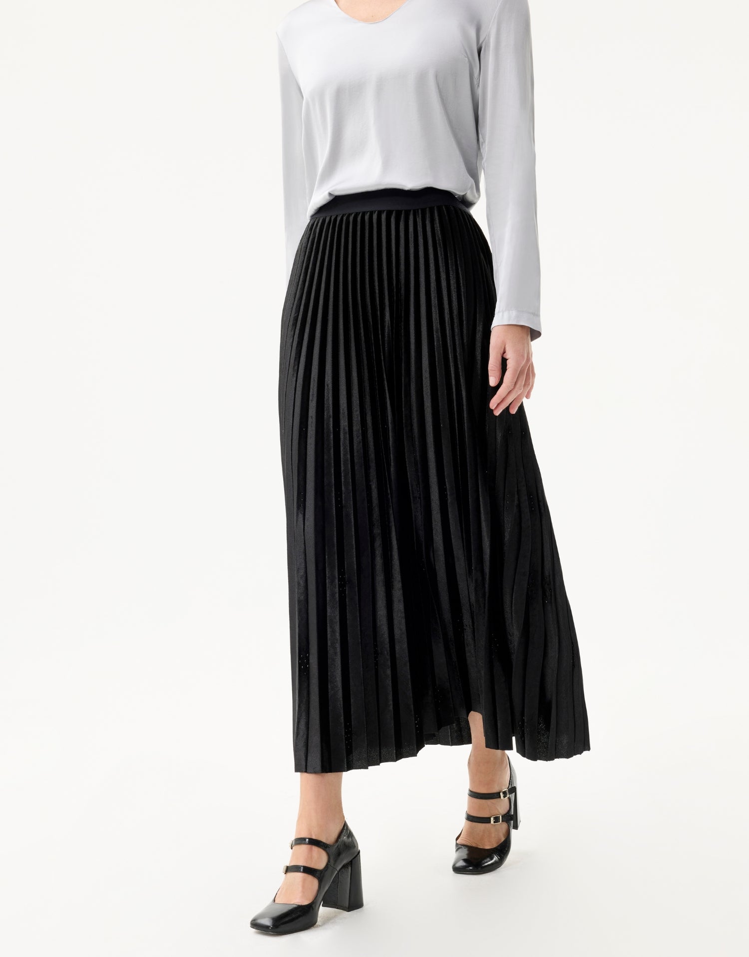 Jupe longue plissée noire
