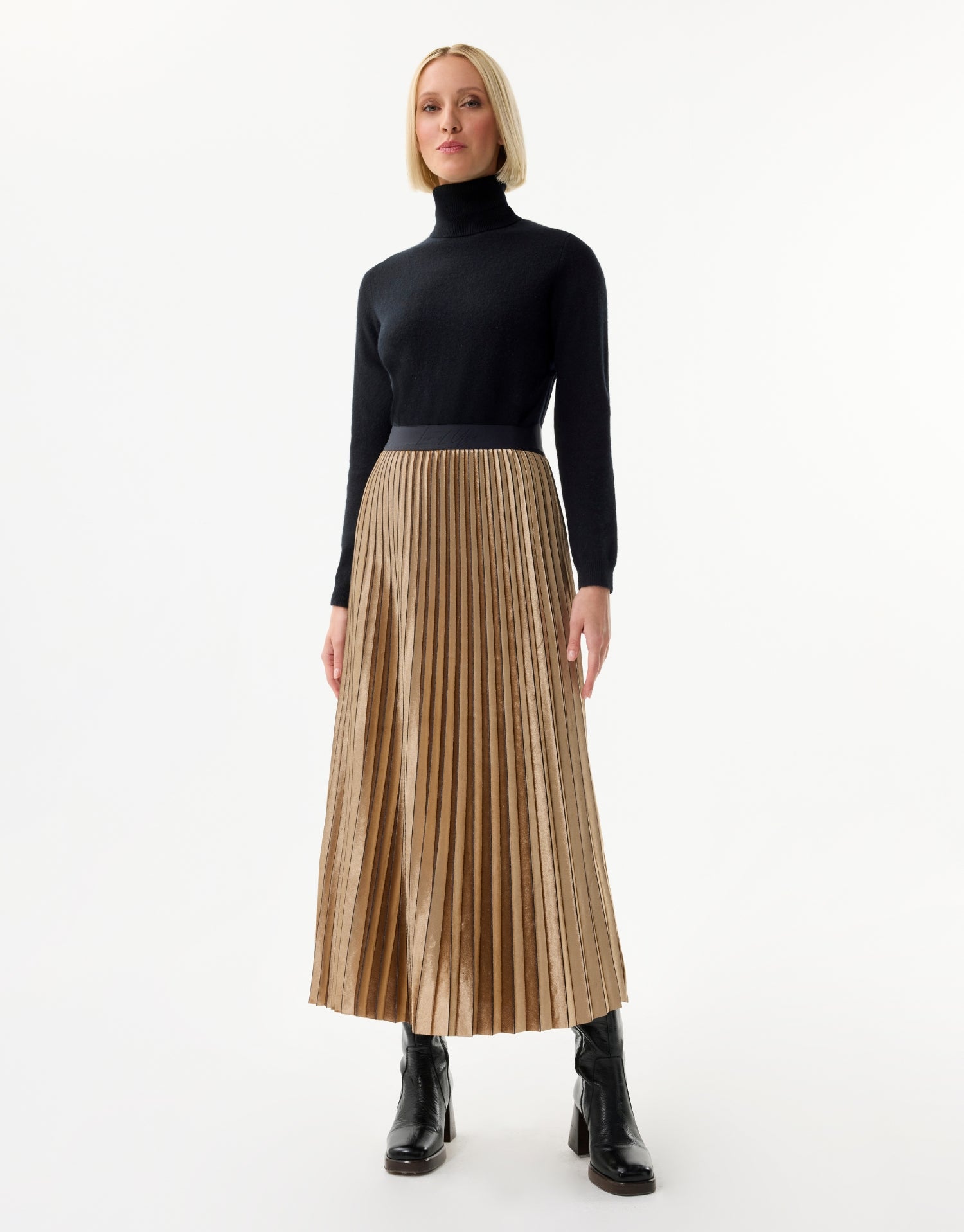 Jupe plissée en velours