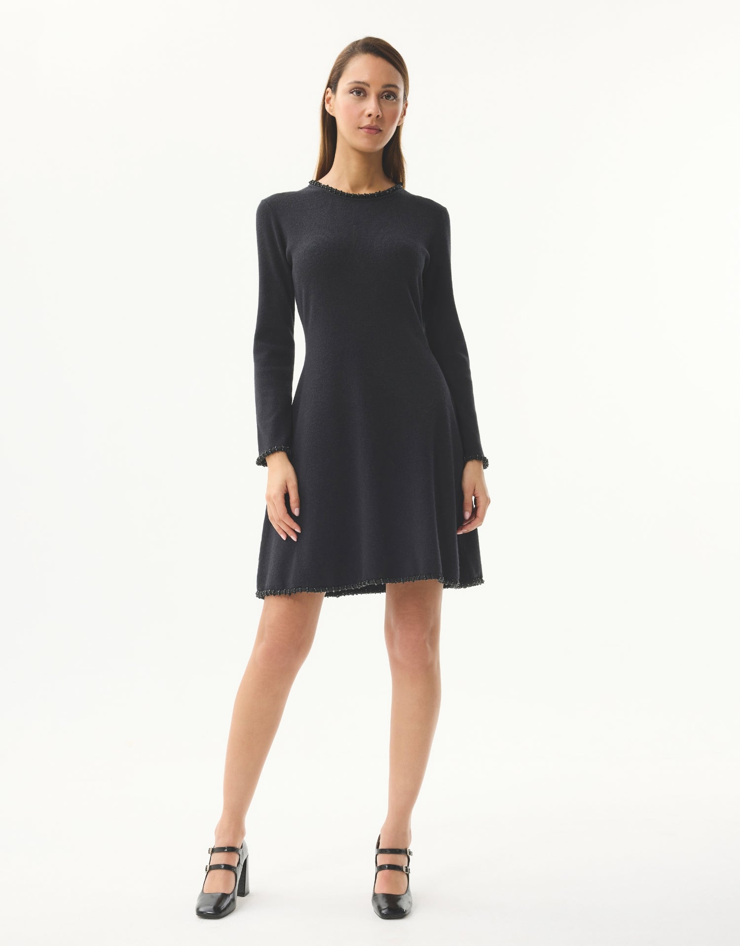 Robe maille élégante noire