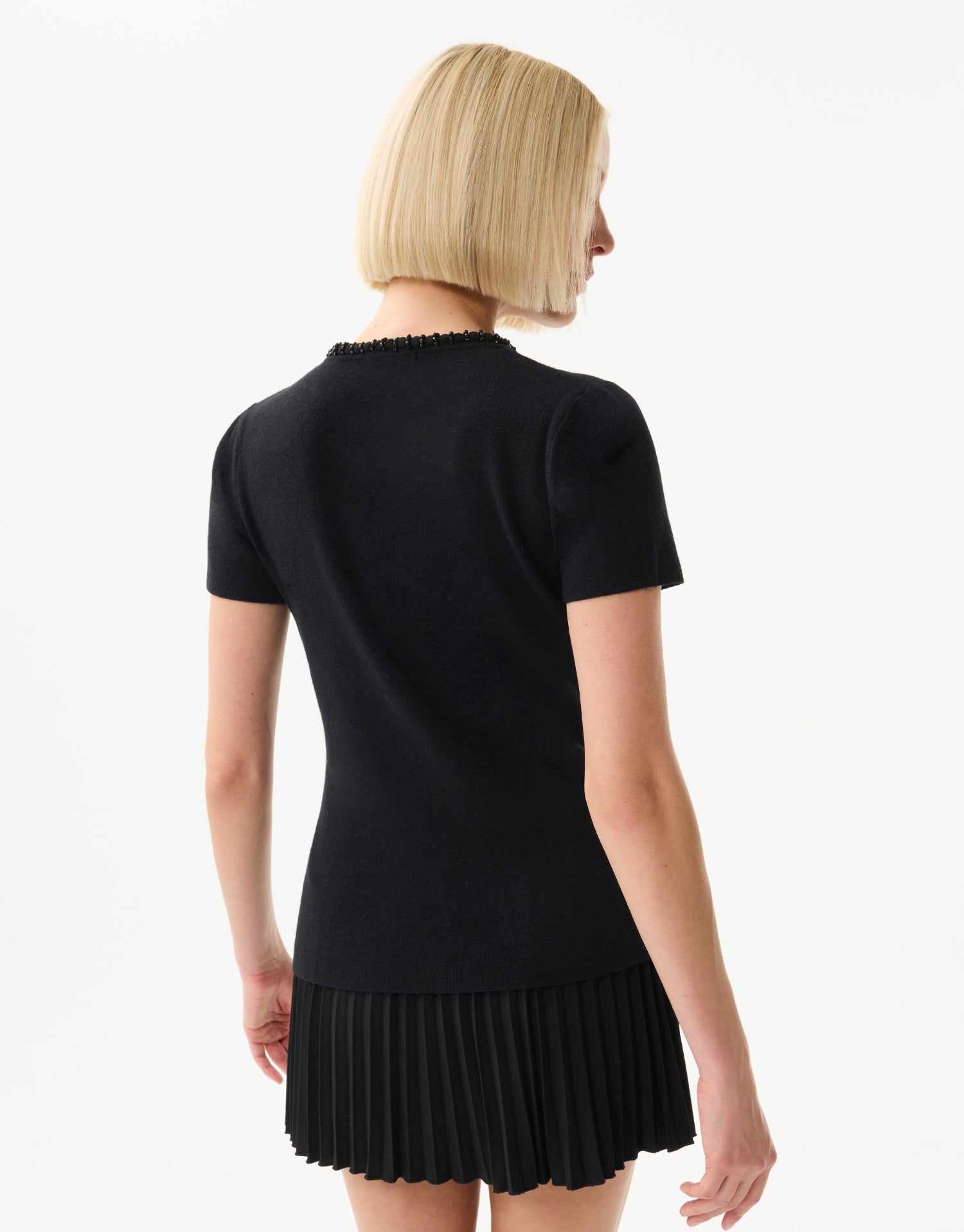 Twin-set en maille avec perles noir