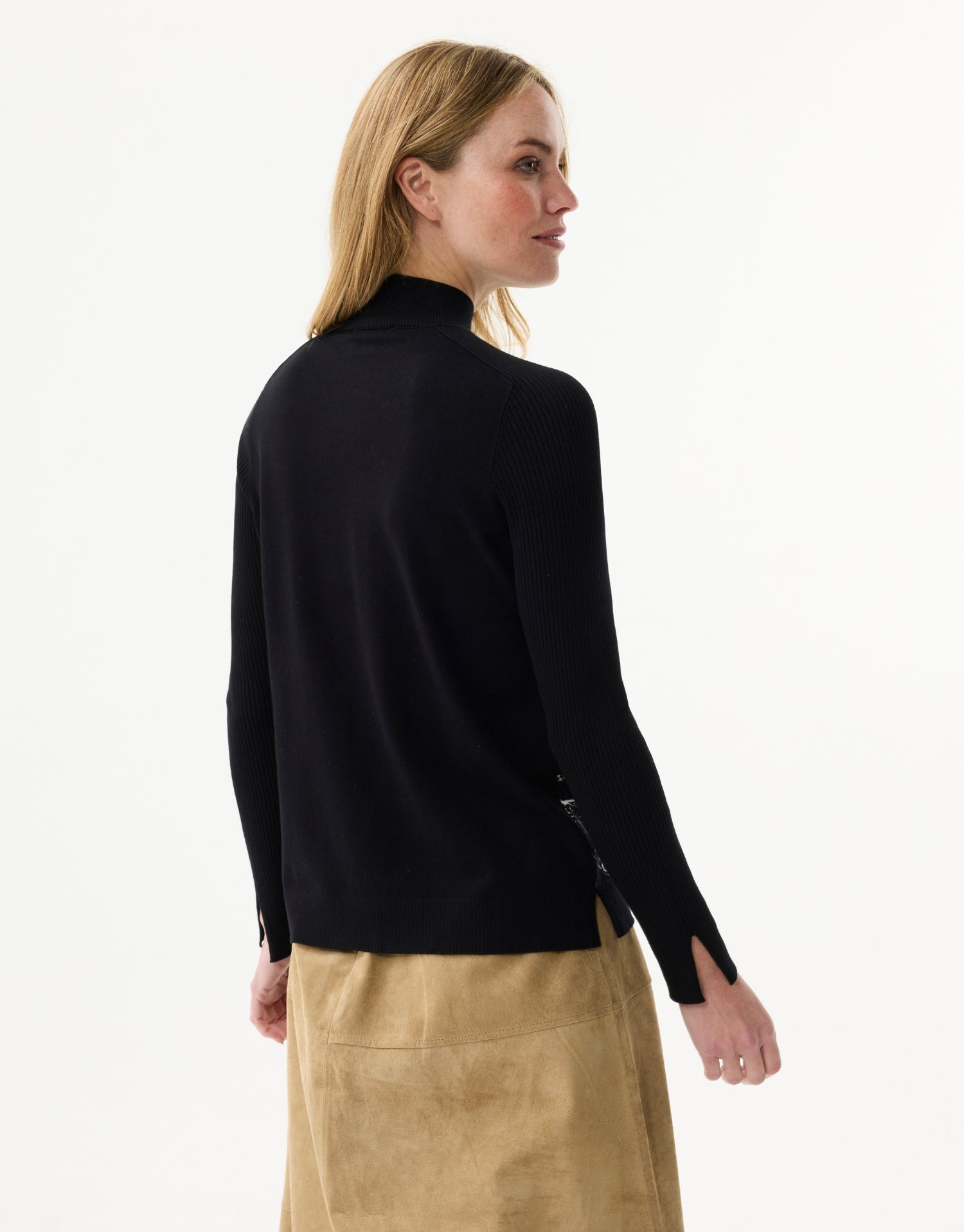 Pull col montant imprimé léopard