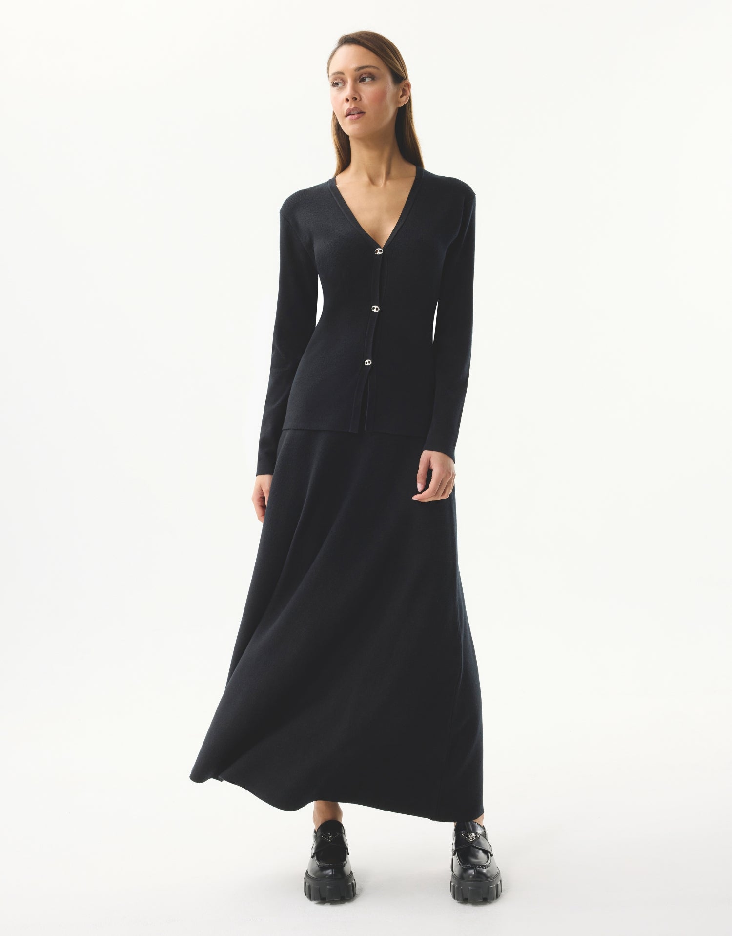 Cardigan chic col V noir