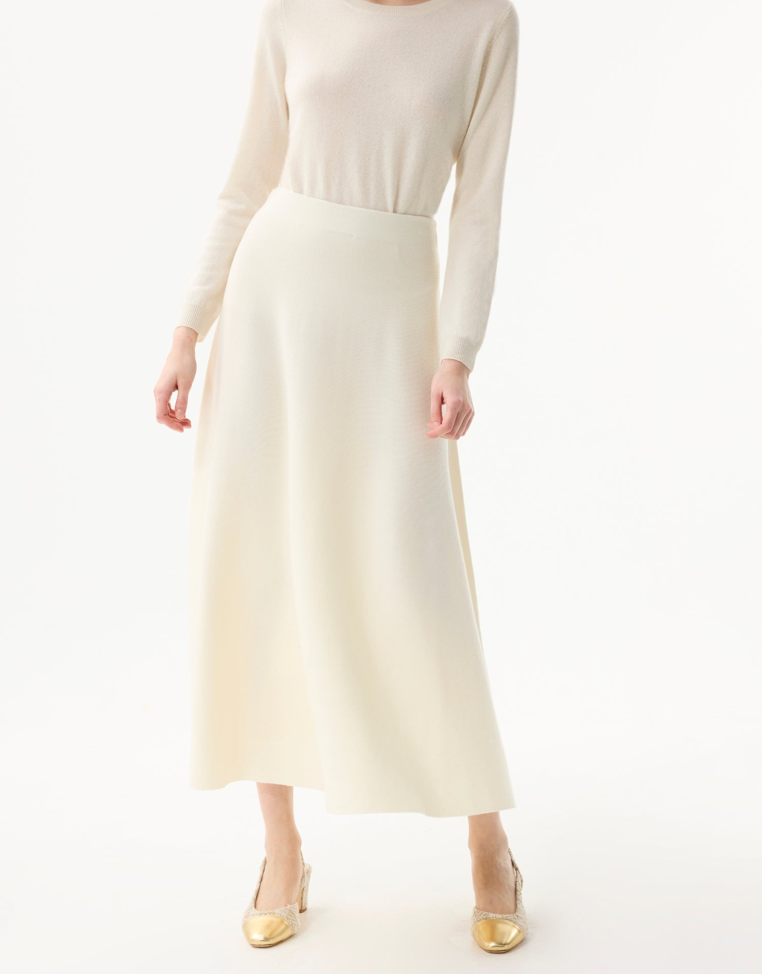 Jupe longue fluide écru