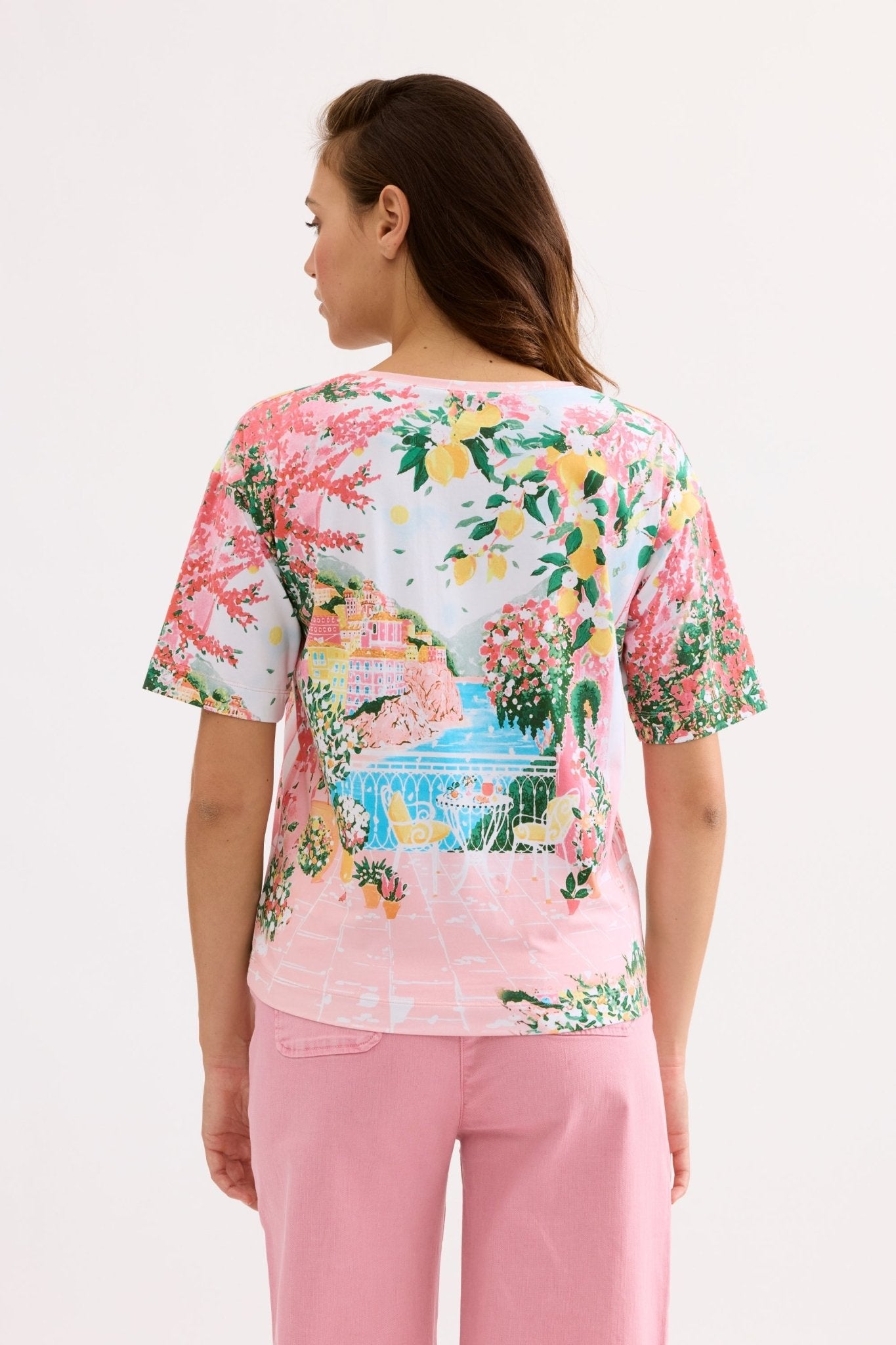 T-shirt imprimé paysage pastel