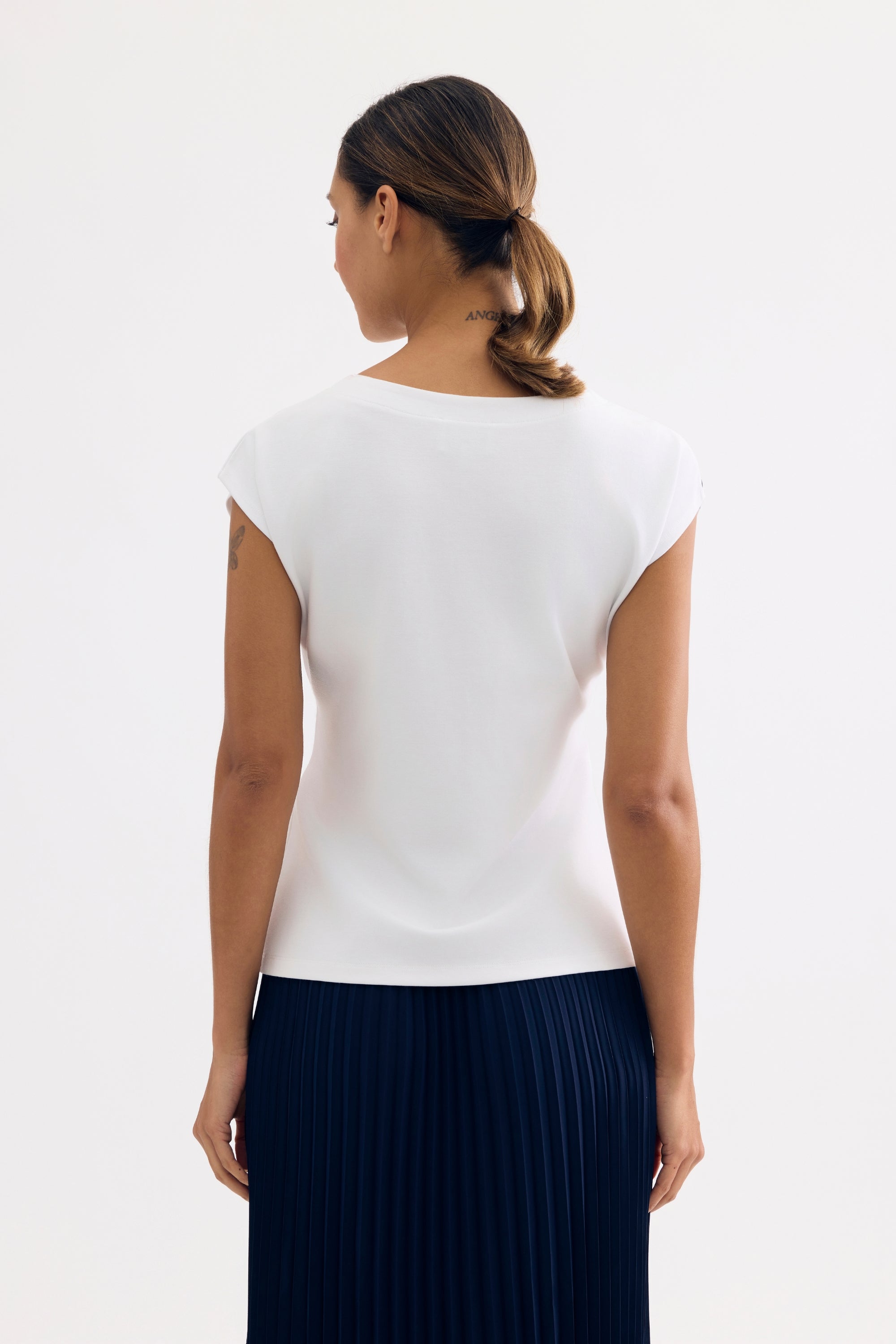 T-shirt motif fleur graphique blanc