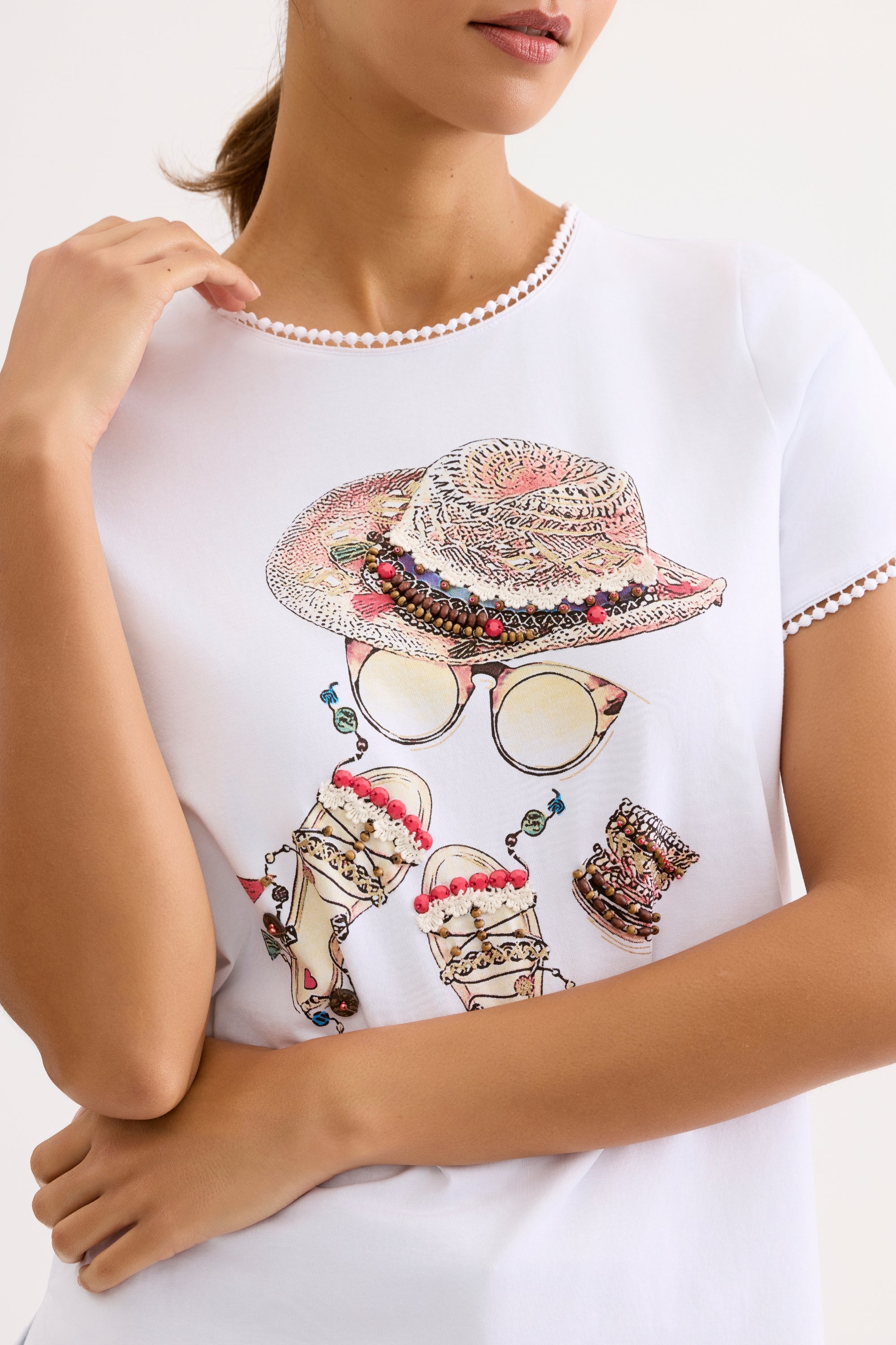 T-shirt imprimé accessoires d’été