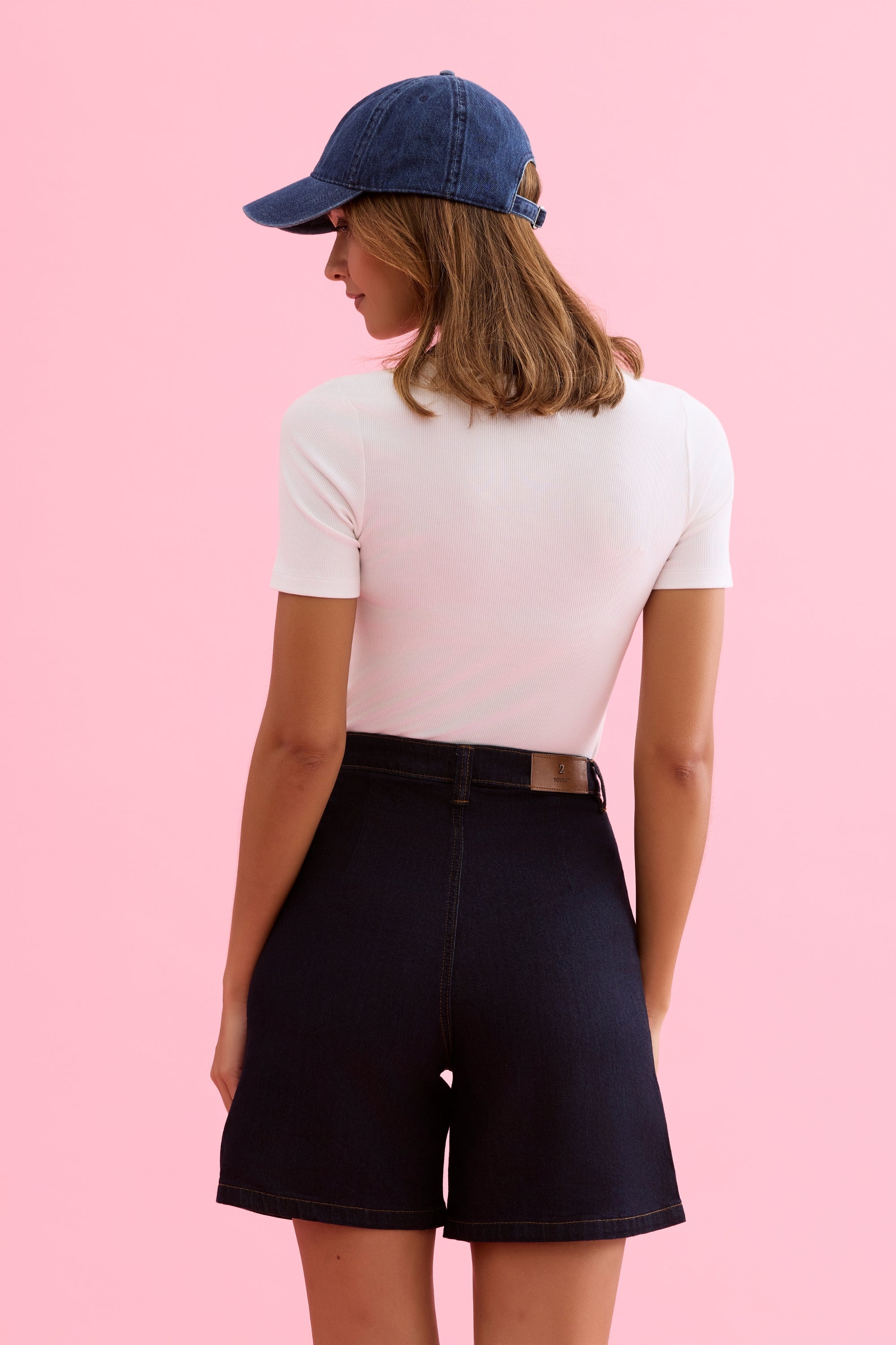 T-shirt basique col rond blanc