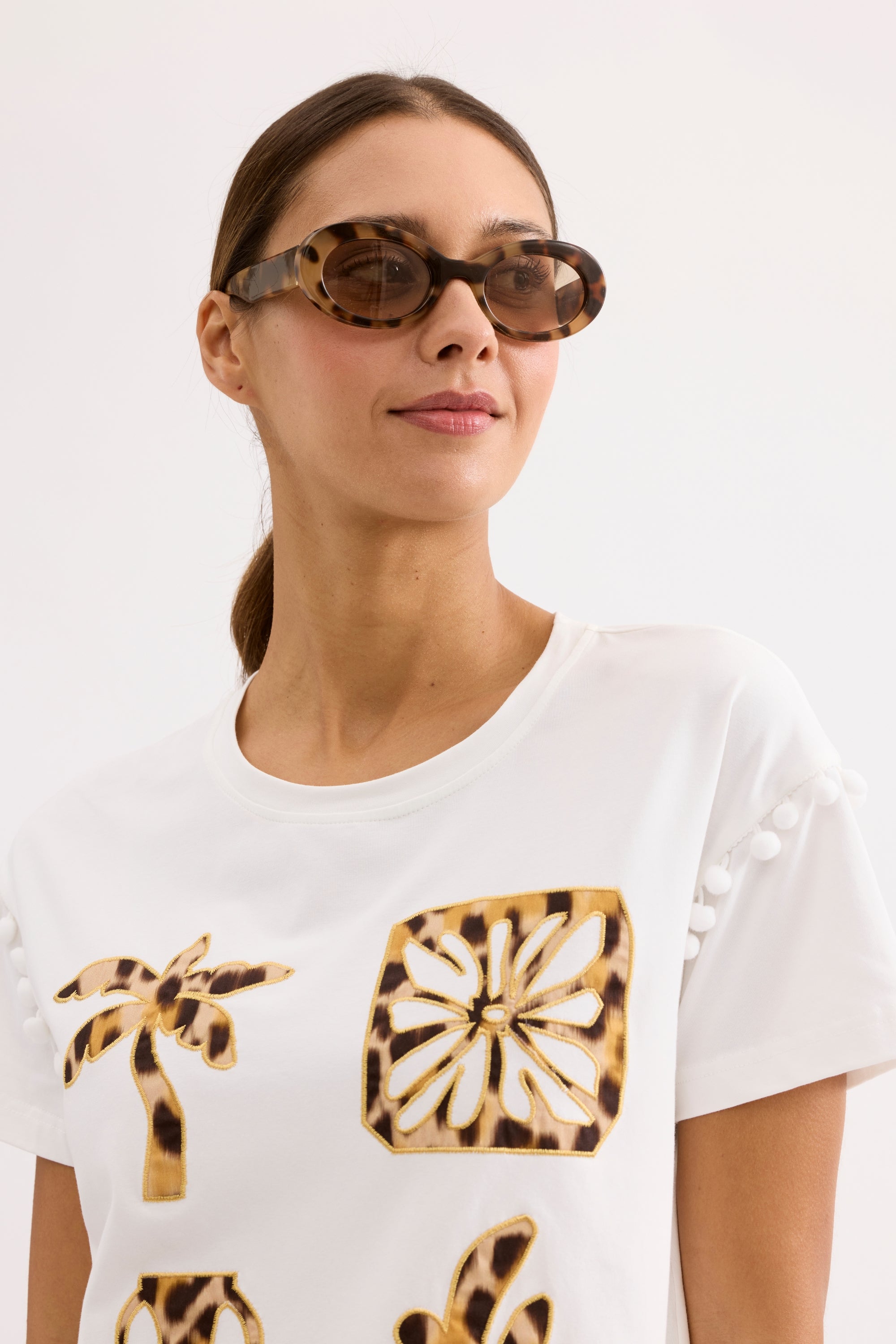 T-shirt coton motifs léopard chic
