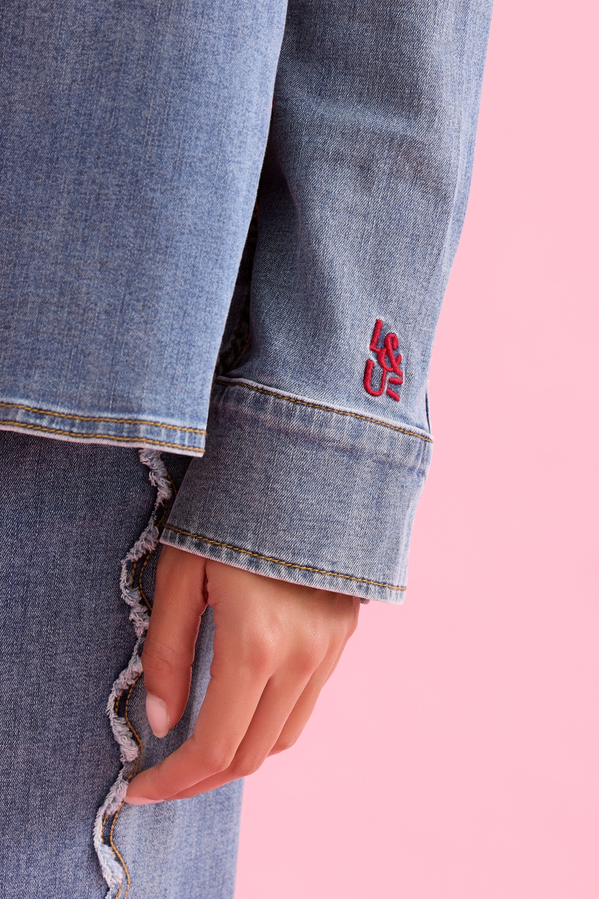 Chemise en denim bleue