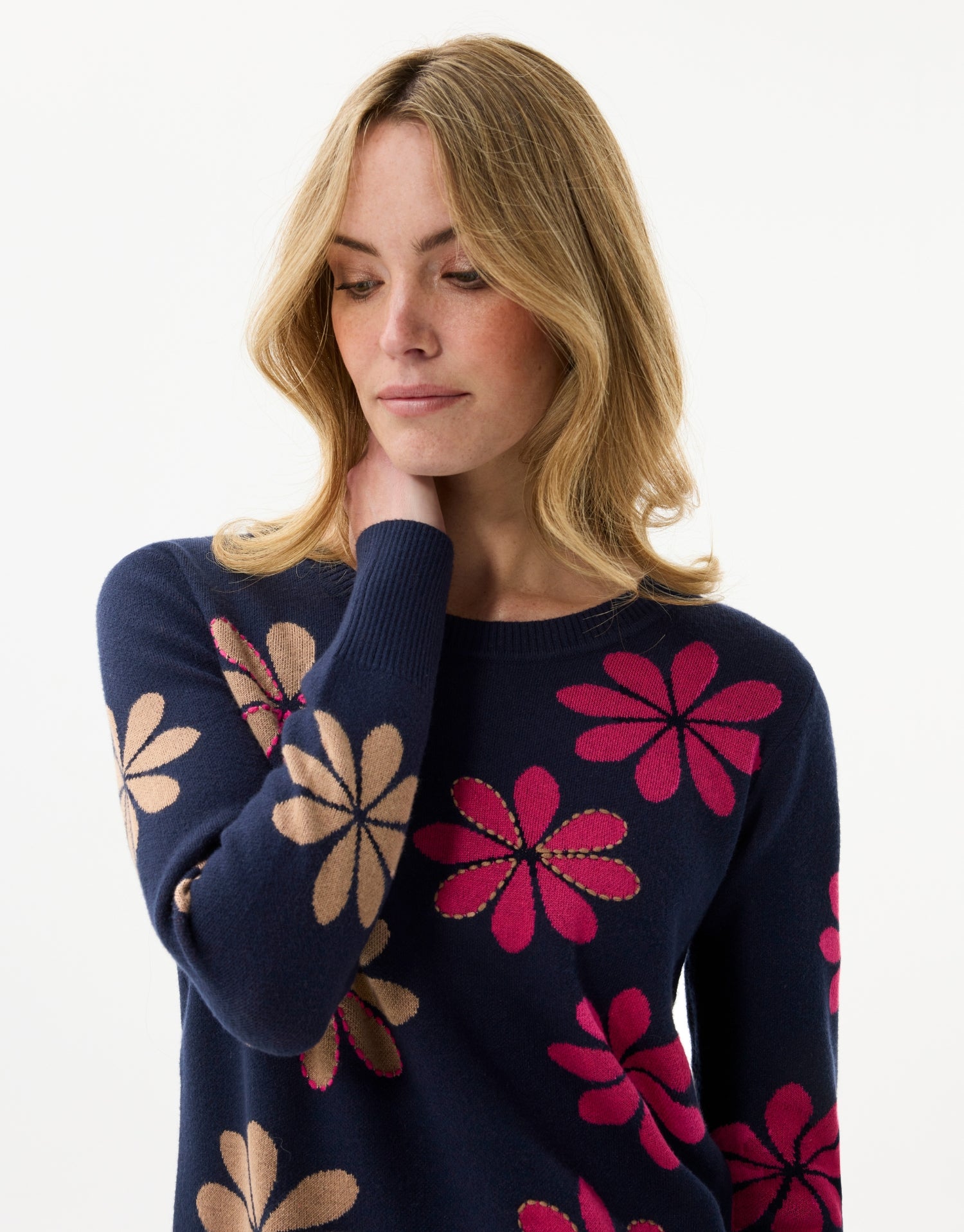Trui met meerkleurig bloemenmotief