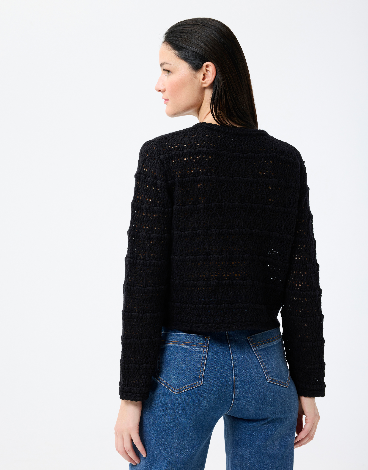 cardigan bea noir en 100% laine, maille fine et légère, mode femme, vêtement femme