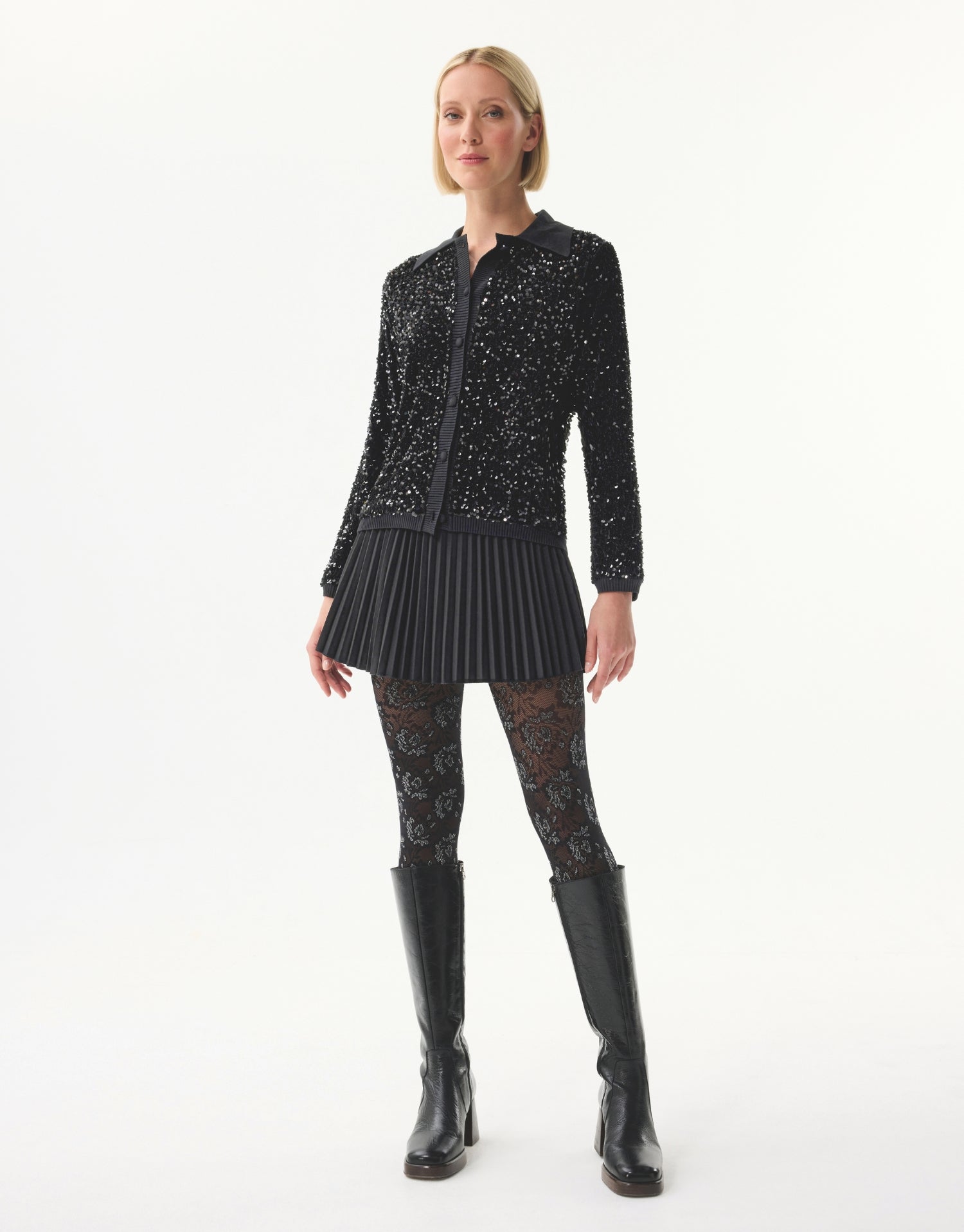 Cardigan noir à sequins
