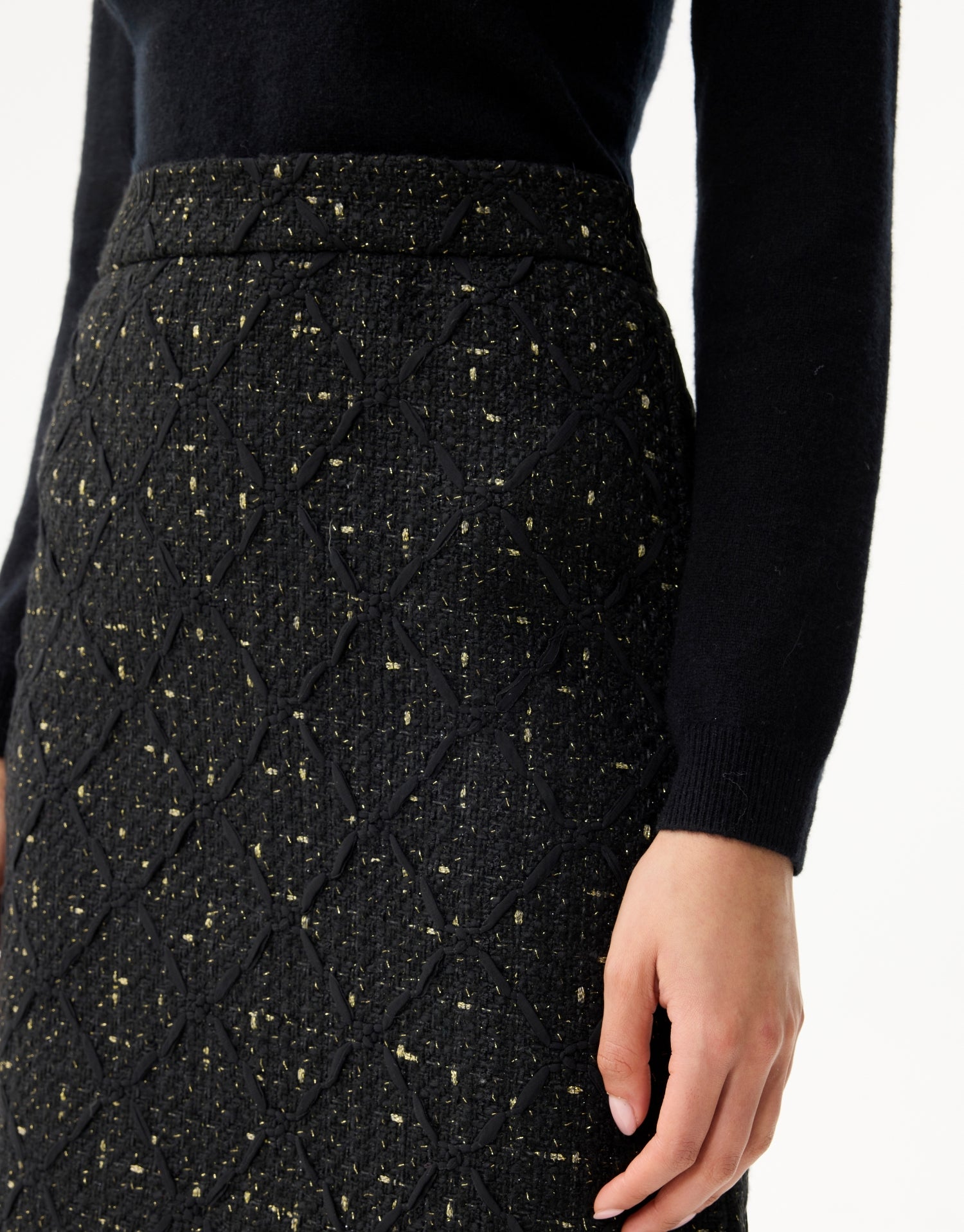 Jupe courte texturée à effet tweed