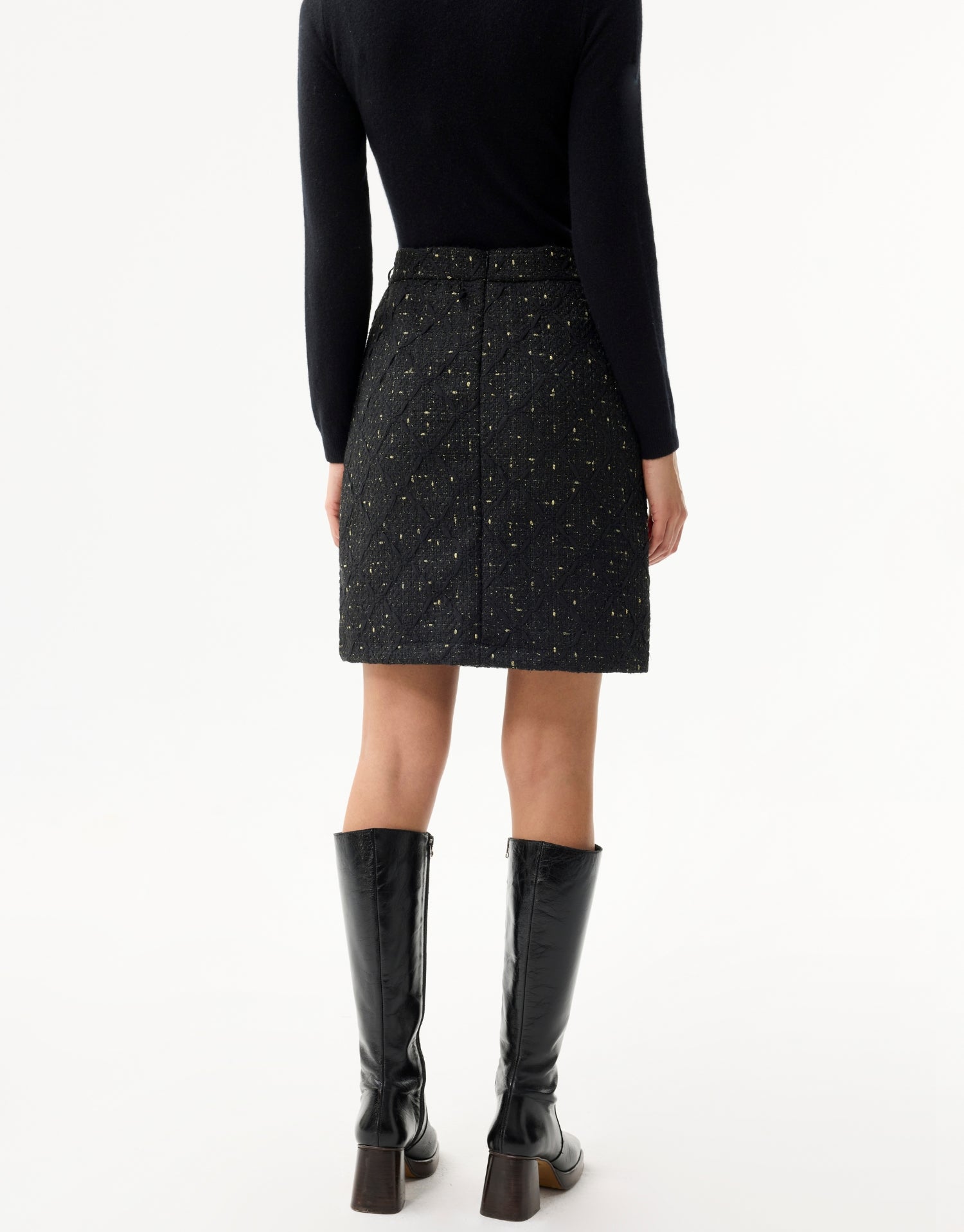 Jupe courte texturée à effet tweed