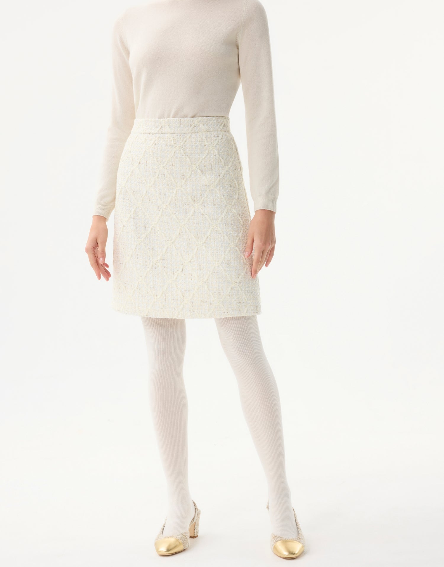 Jupe courte texturée à effet tweed