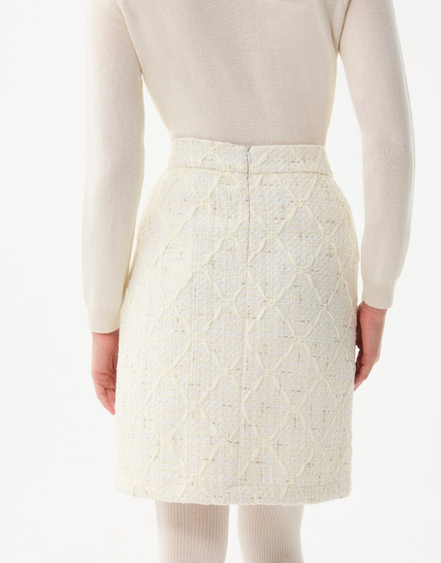 Jupe courte texturée à effet tweed