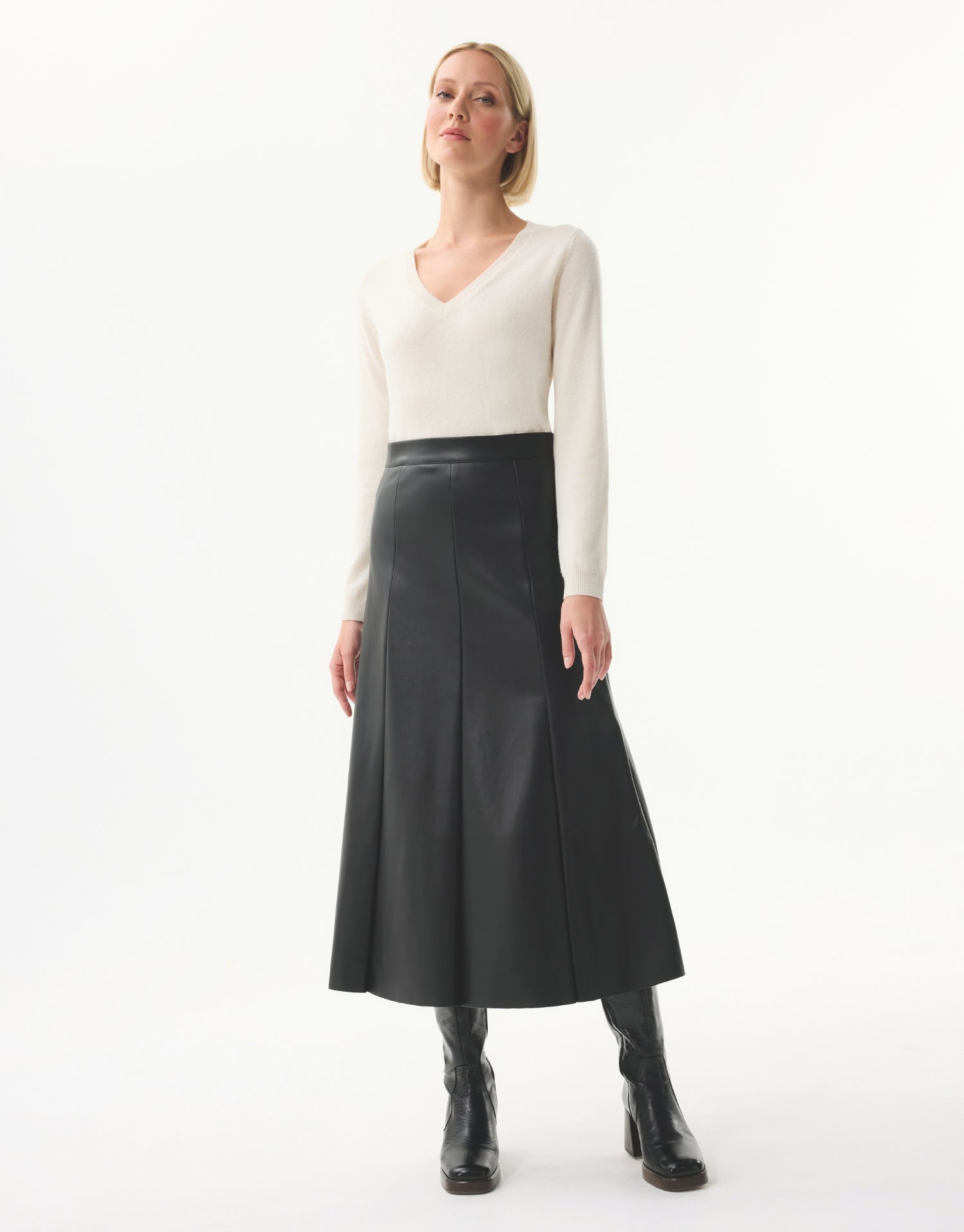 Jupe midi évasée noire
