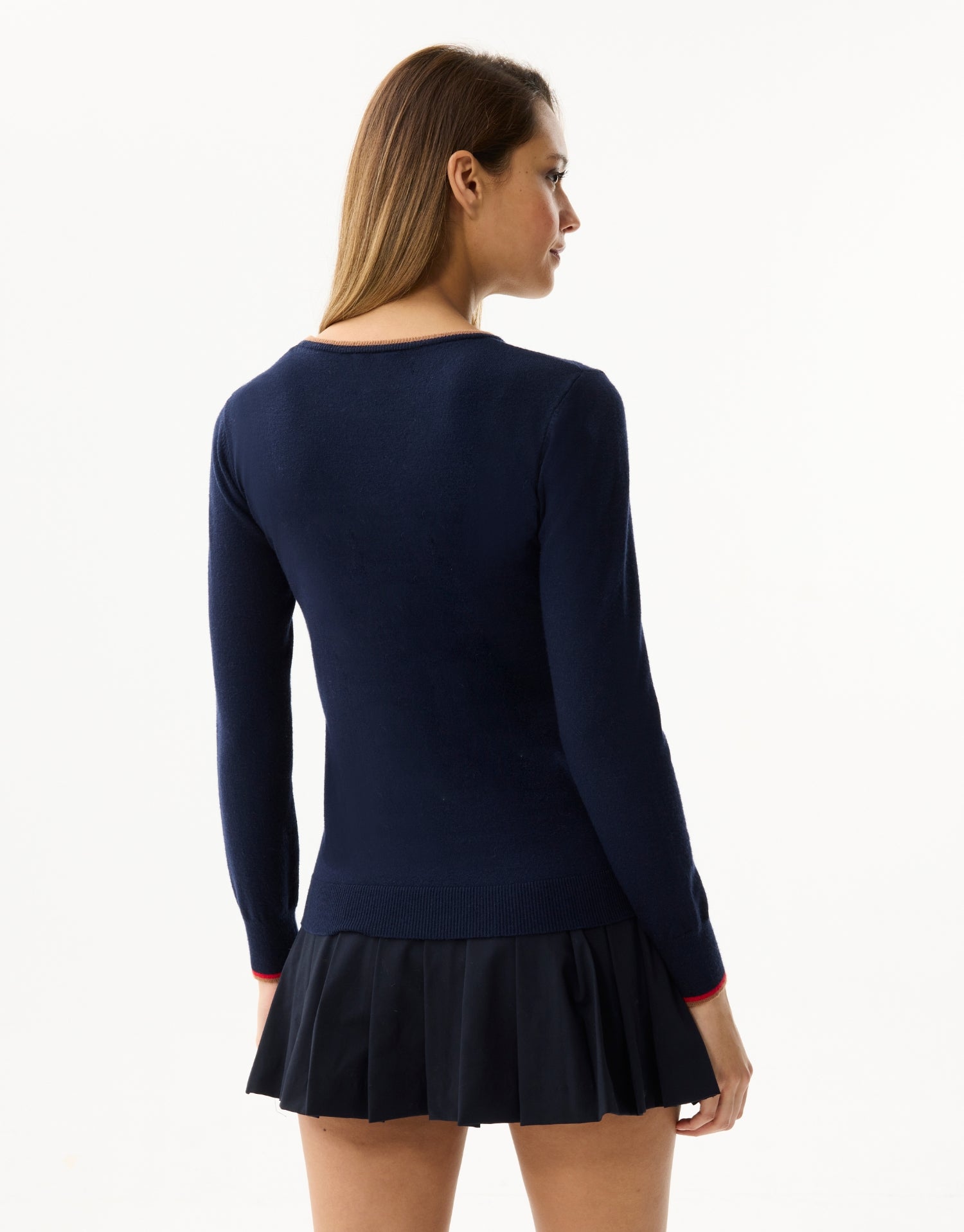 Pull motifs chien bleu marine