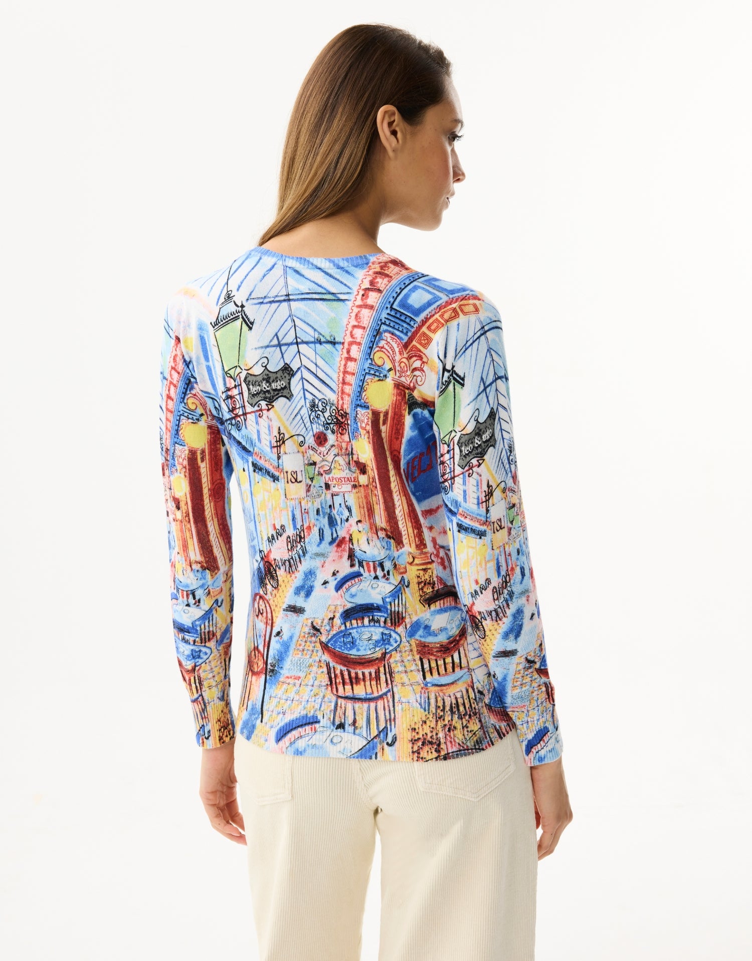 Pull imprimé multicolore