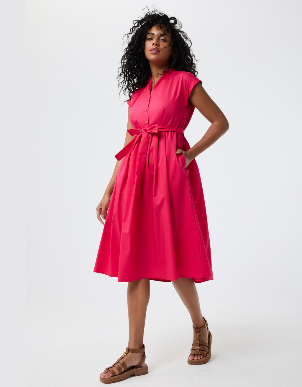 スカート A FERRETTI Chiffon dress Fuchsia Organic chiffon dress with pleats and ruffles | Alberta Ferretti