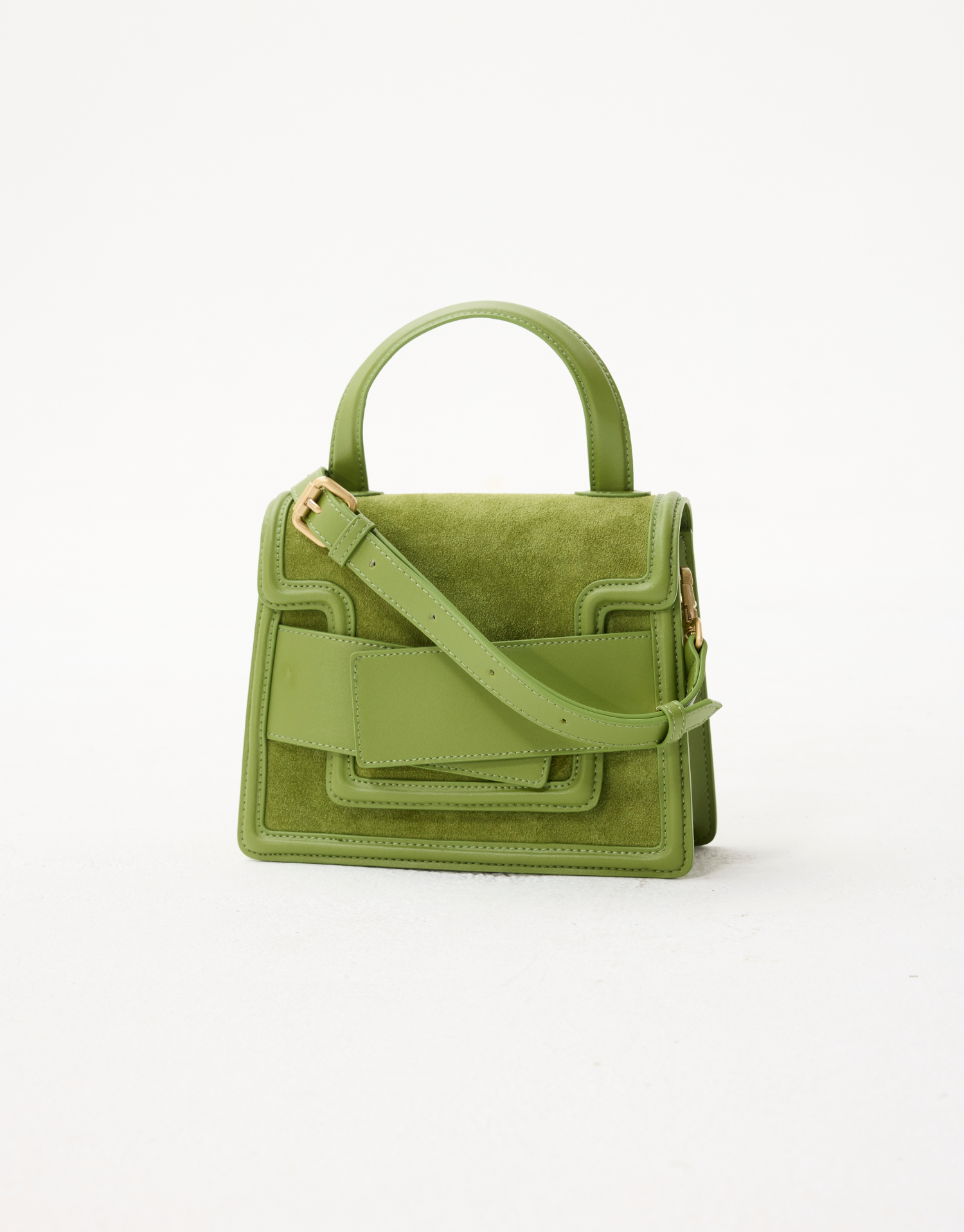 sac leo mini en cuir suede vert - elegant et tendance